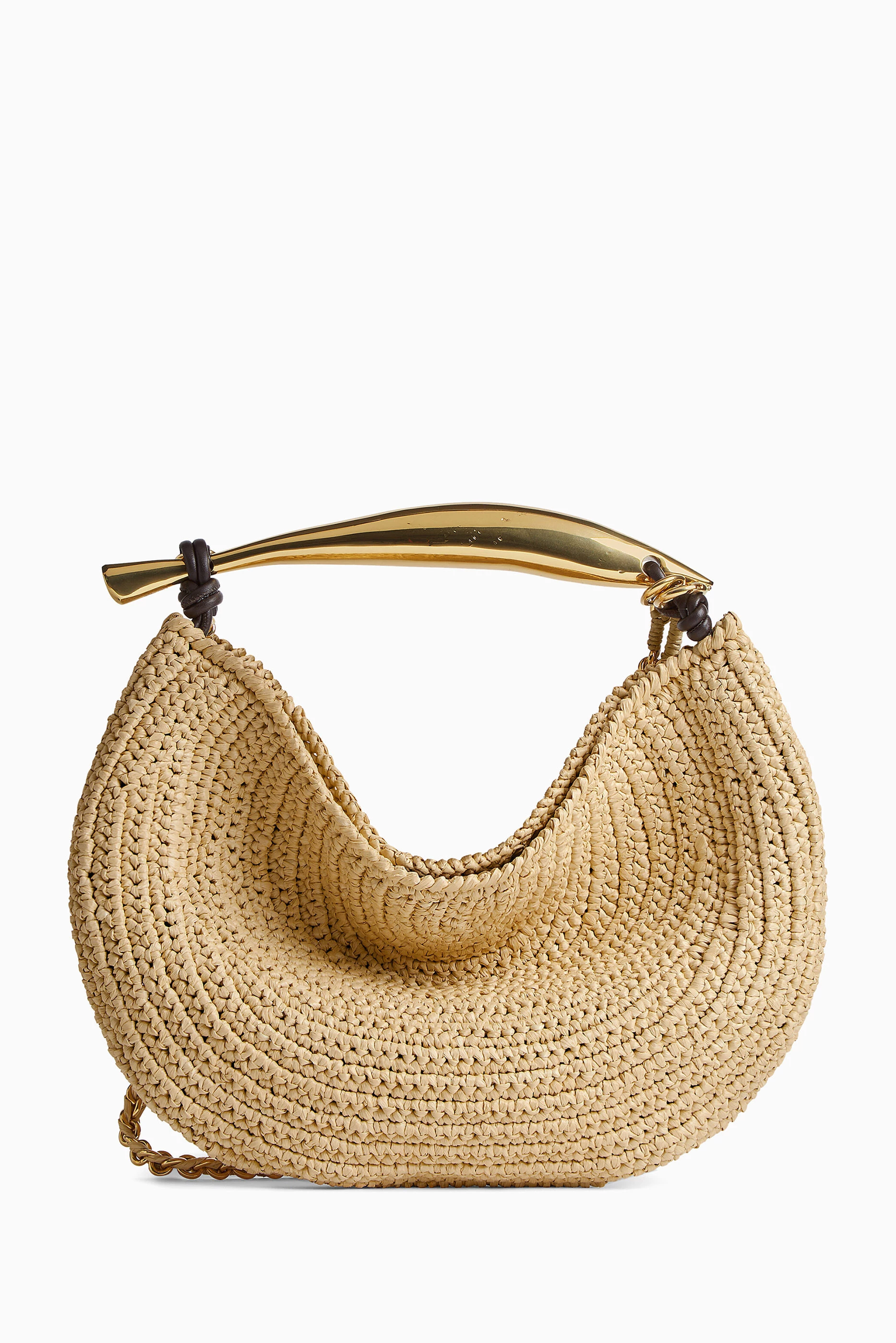Buy Bottega Veneta Brown Mini Sardine Top-handle Bag in Raffia