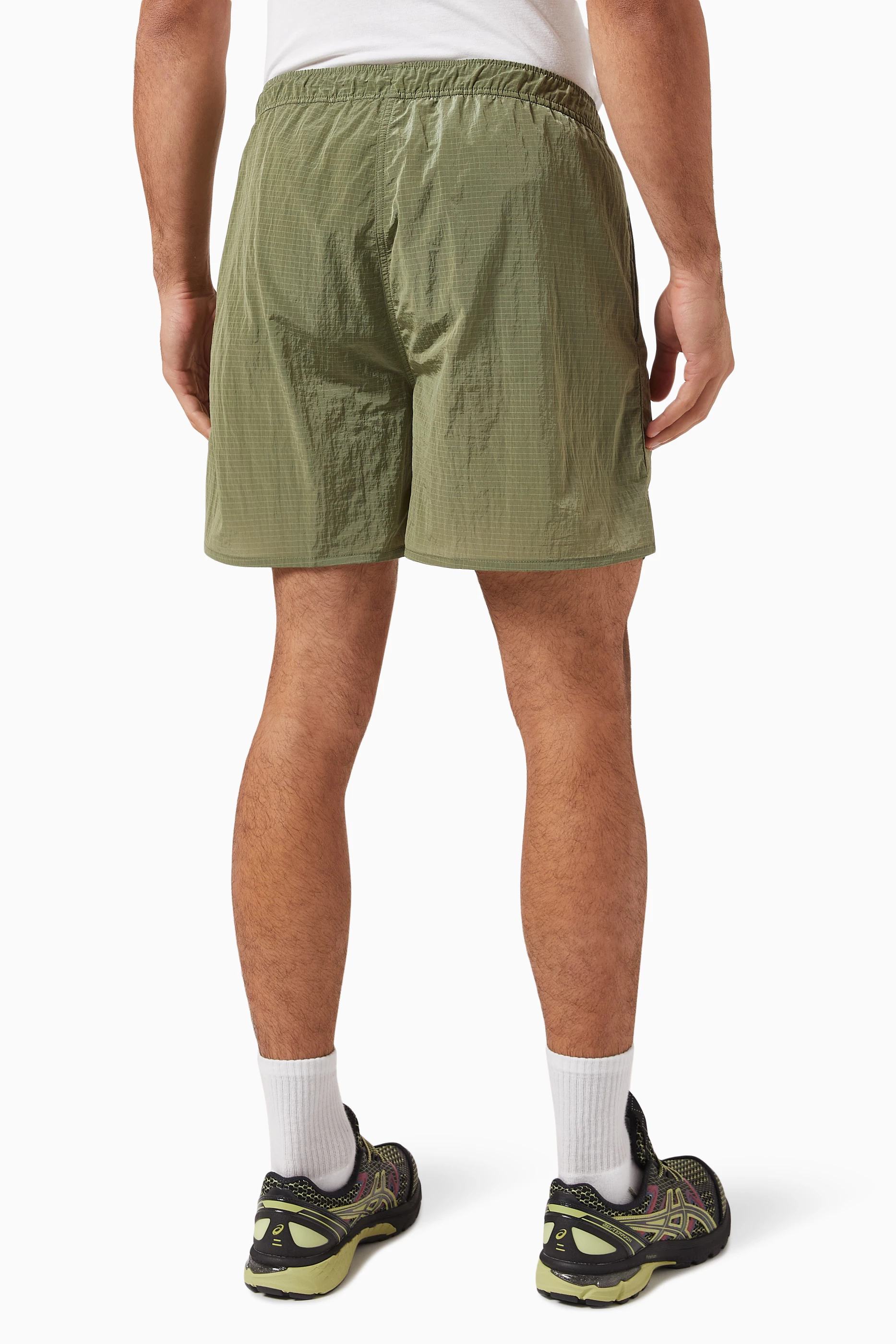 Buy Pas Normal Studios Green Off-race Shorts in Ripstop For Men