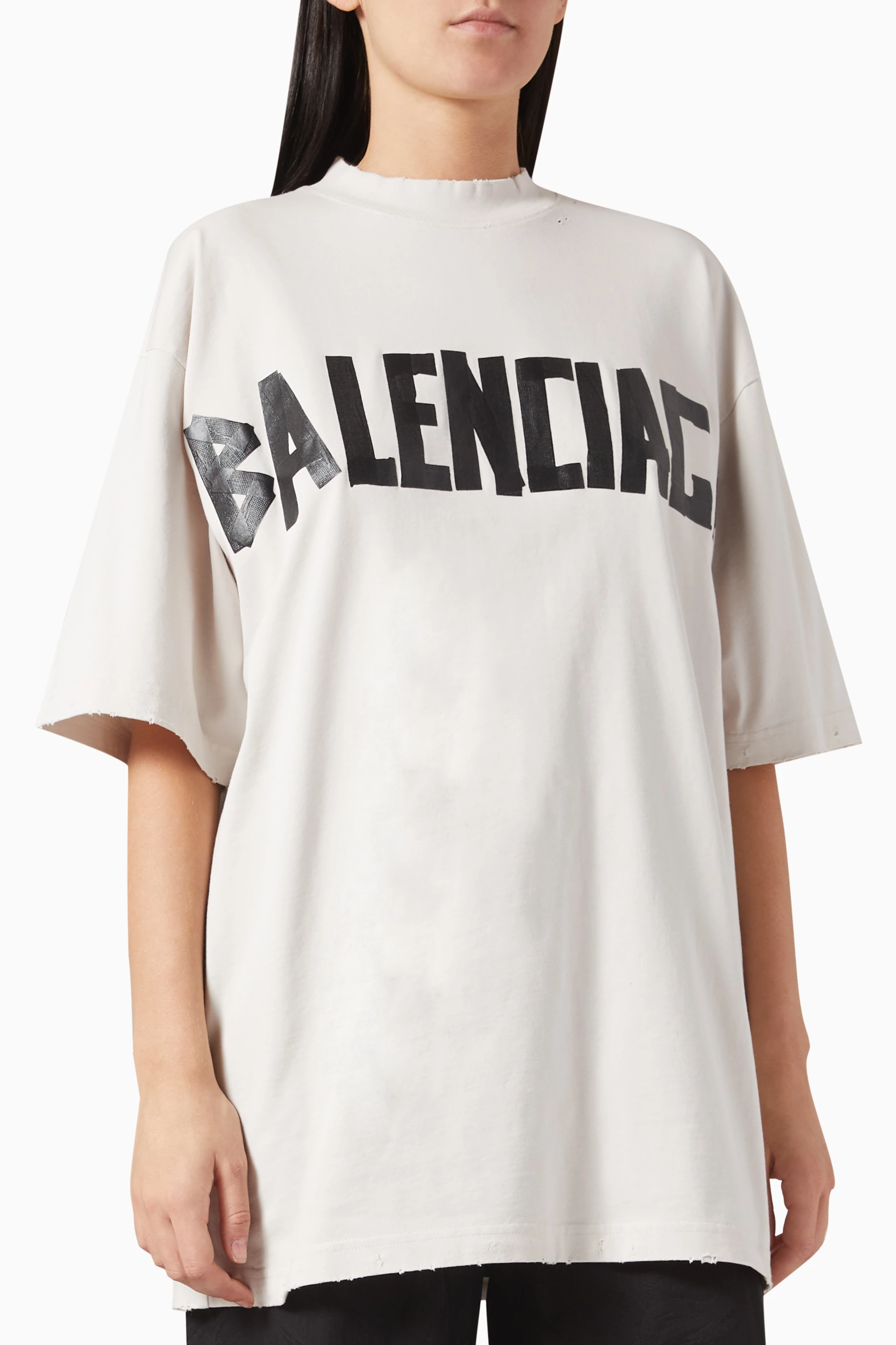 Buy Balenciaga White Unisex New Tape Type Medium-fit T-shirt in