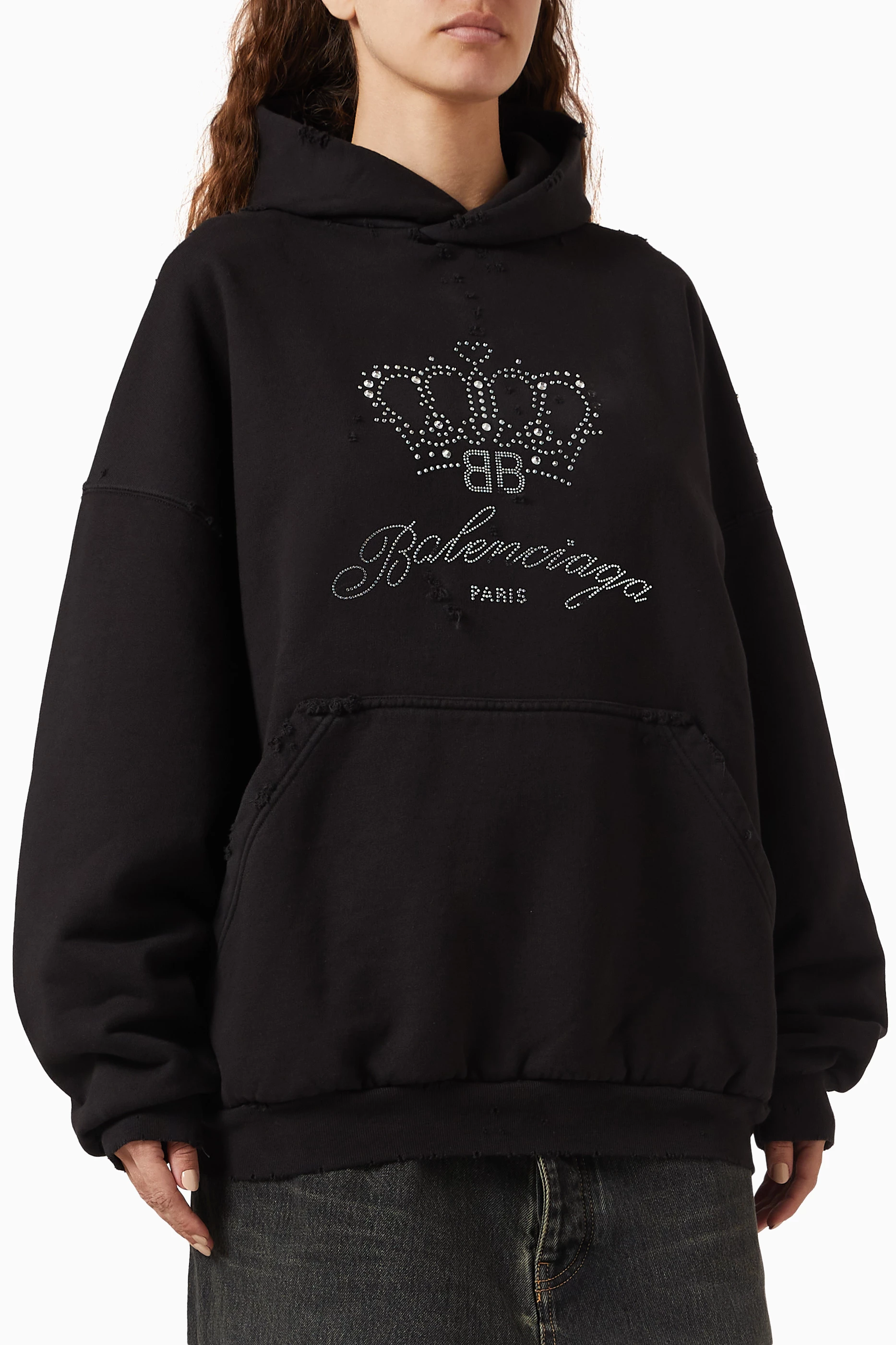 Buy Balenciaga Black Unisex BB Motel Oversized Hoodie in Archetype