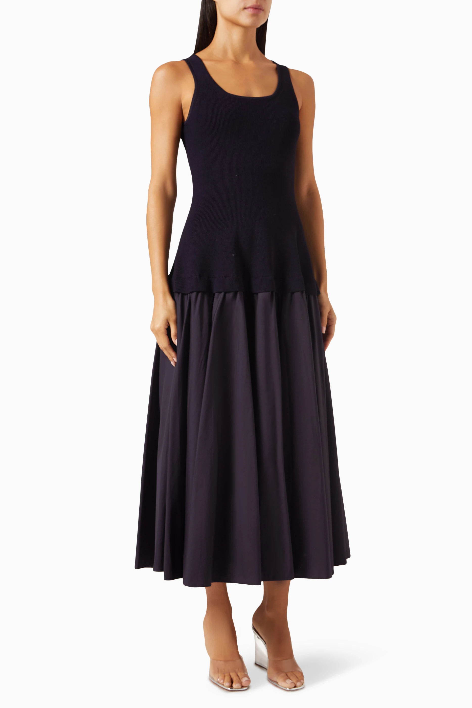 Buy Simkhai Blue Silas Combo Midi Dress in Cotton-blend For Women Online |  Ounass Oman