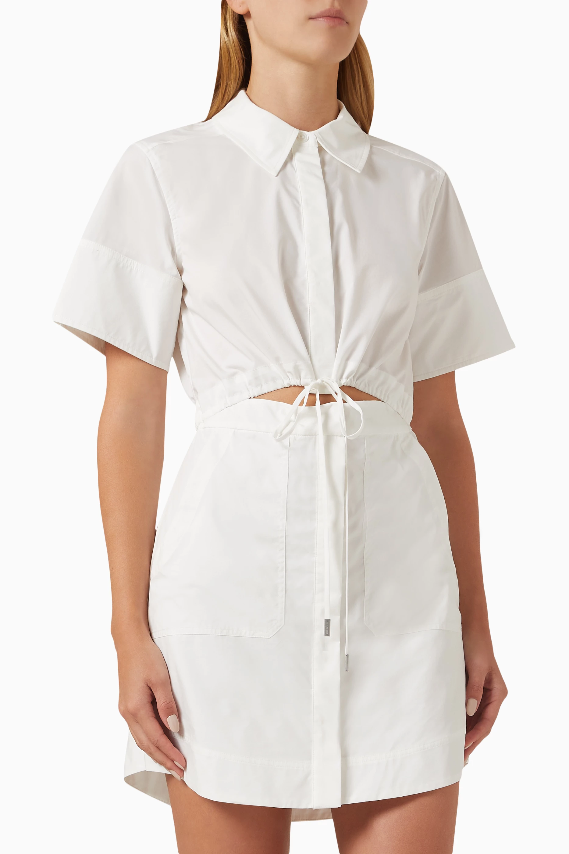 white christmas dresses Simkhai Marcy Cotton Mini Shirt Dress– Gallery Couture main image 1