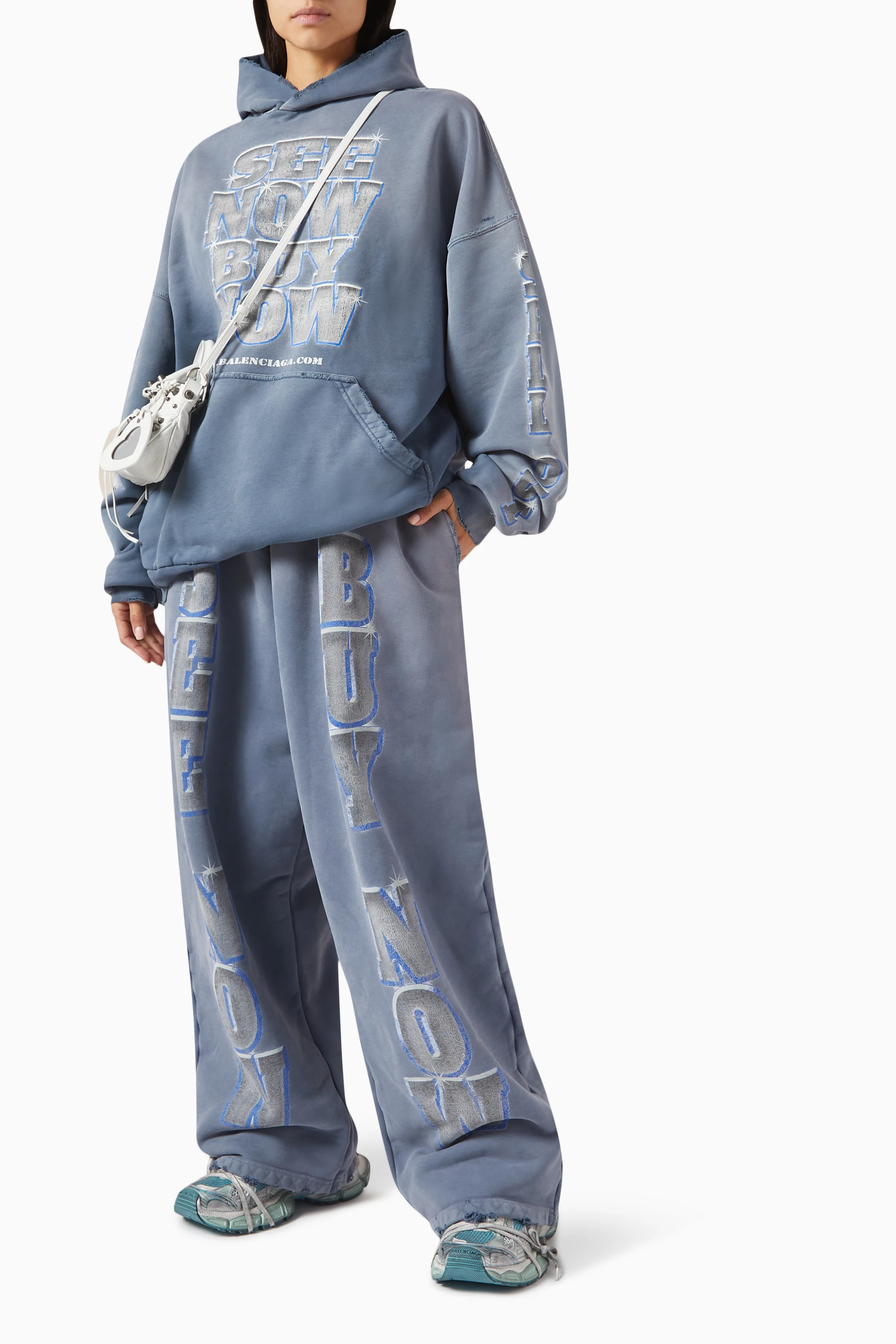 Buy Balenciaga Blue See Now Buy Now Baggy Sweatpants For UNISEX 