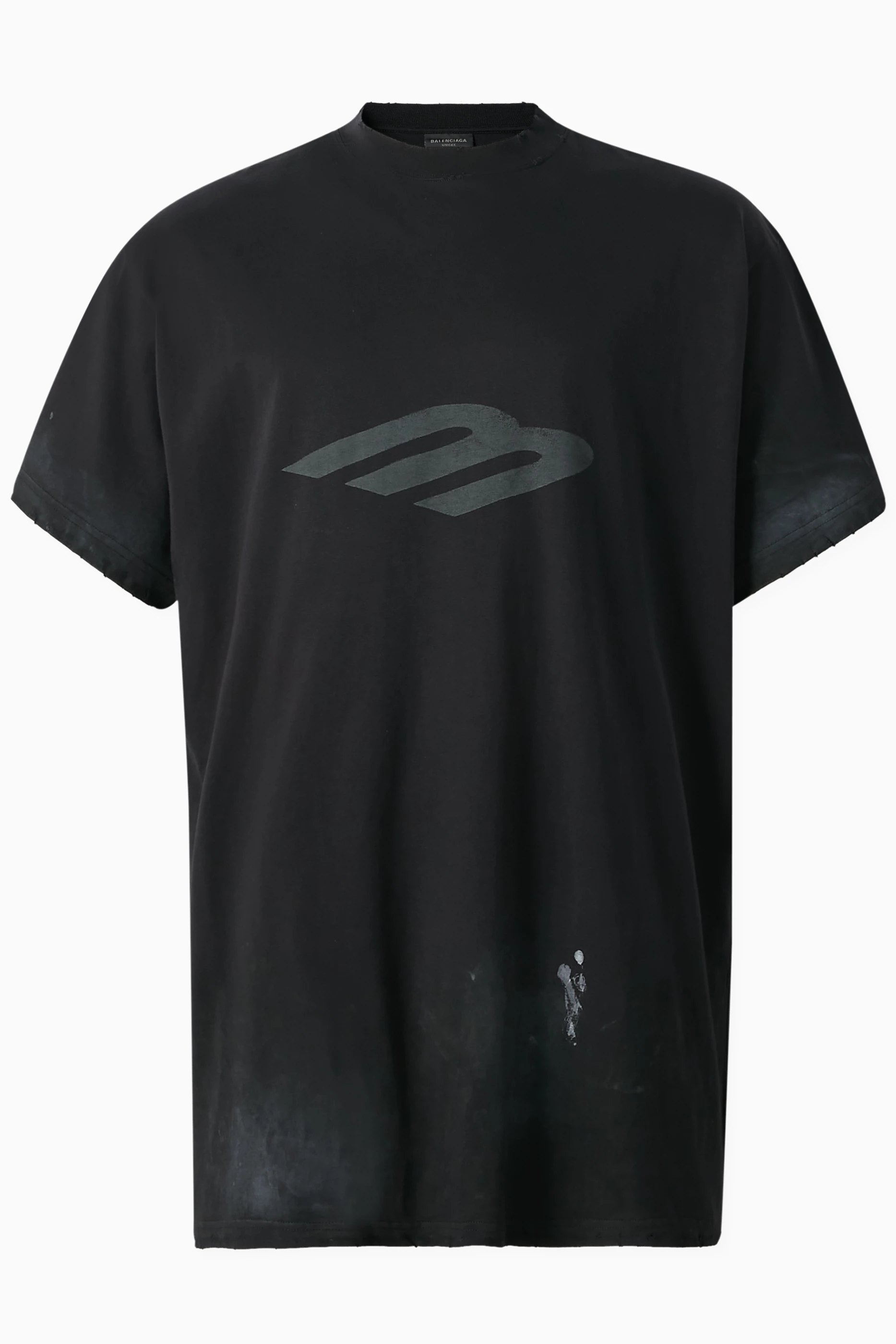 トップス balenciaga 3B Stencil T-Shirt Oversized Balenciaga Black 3B Stencil Vintage Jersey Oversized T-shirt