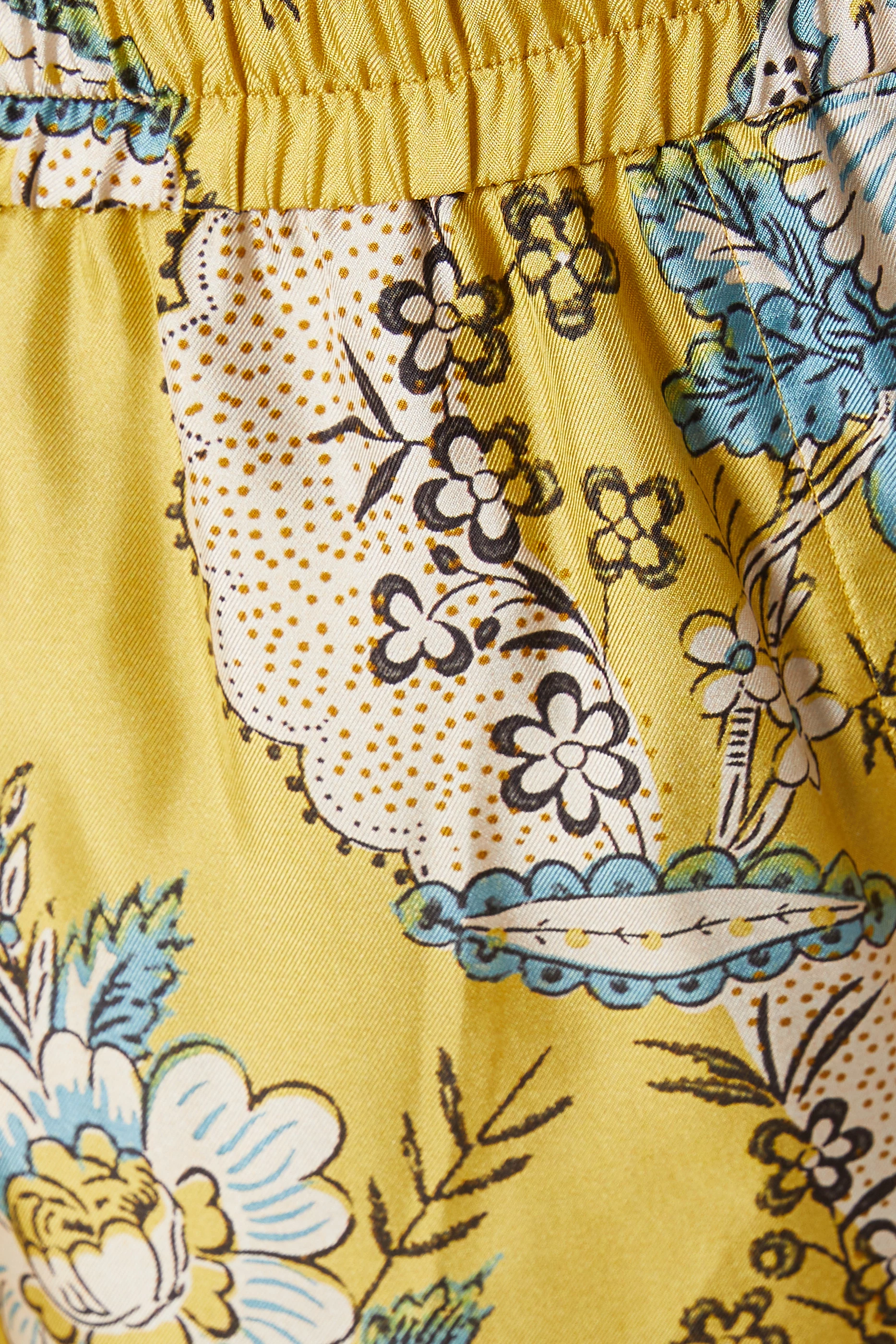Buy Weekend Max Mara Yellow Tracia Floral-print Shorts in