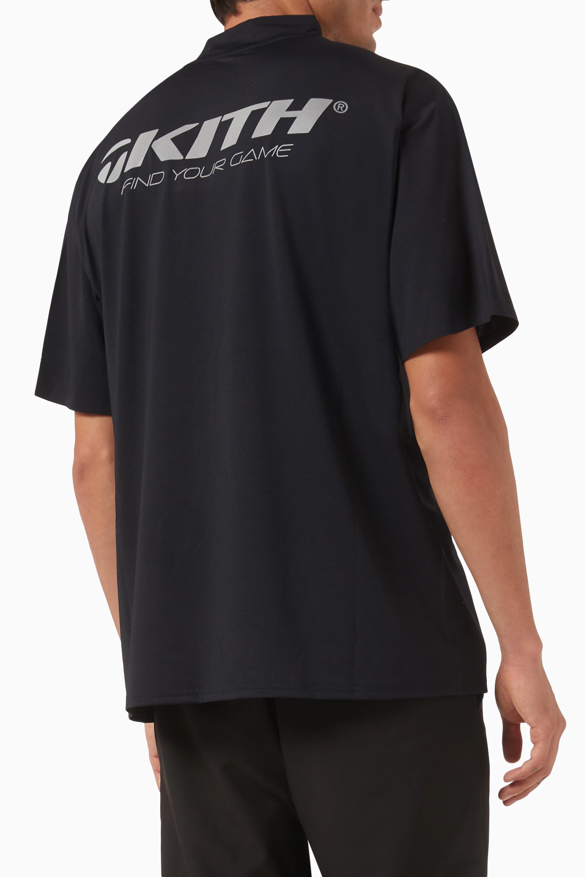 Buy Kith Black x Taylormade Mockneck T-shirt in Stretch Jersey For