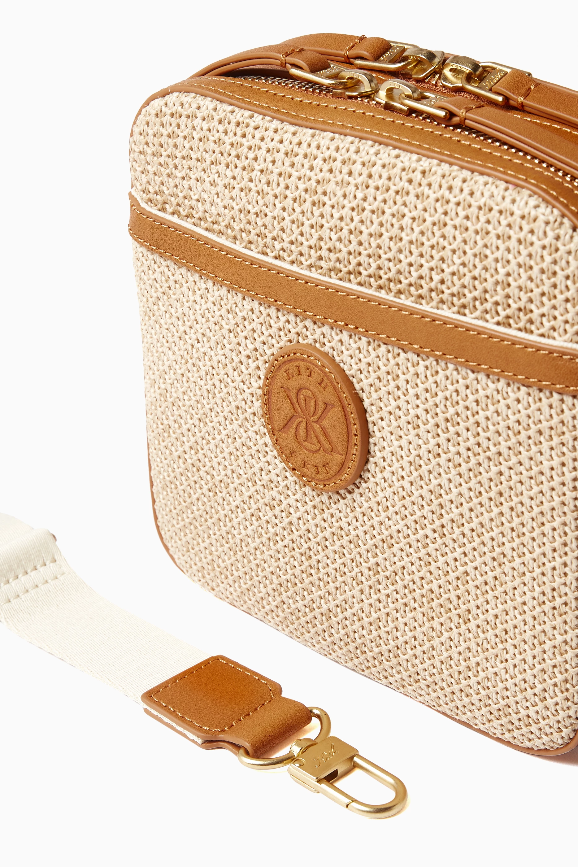 Buy Kith Neutral Sherman Crossbody Bag in Raffia For Men