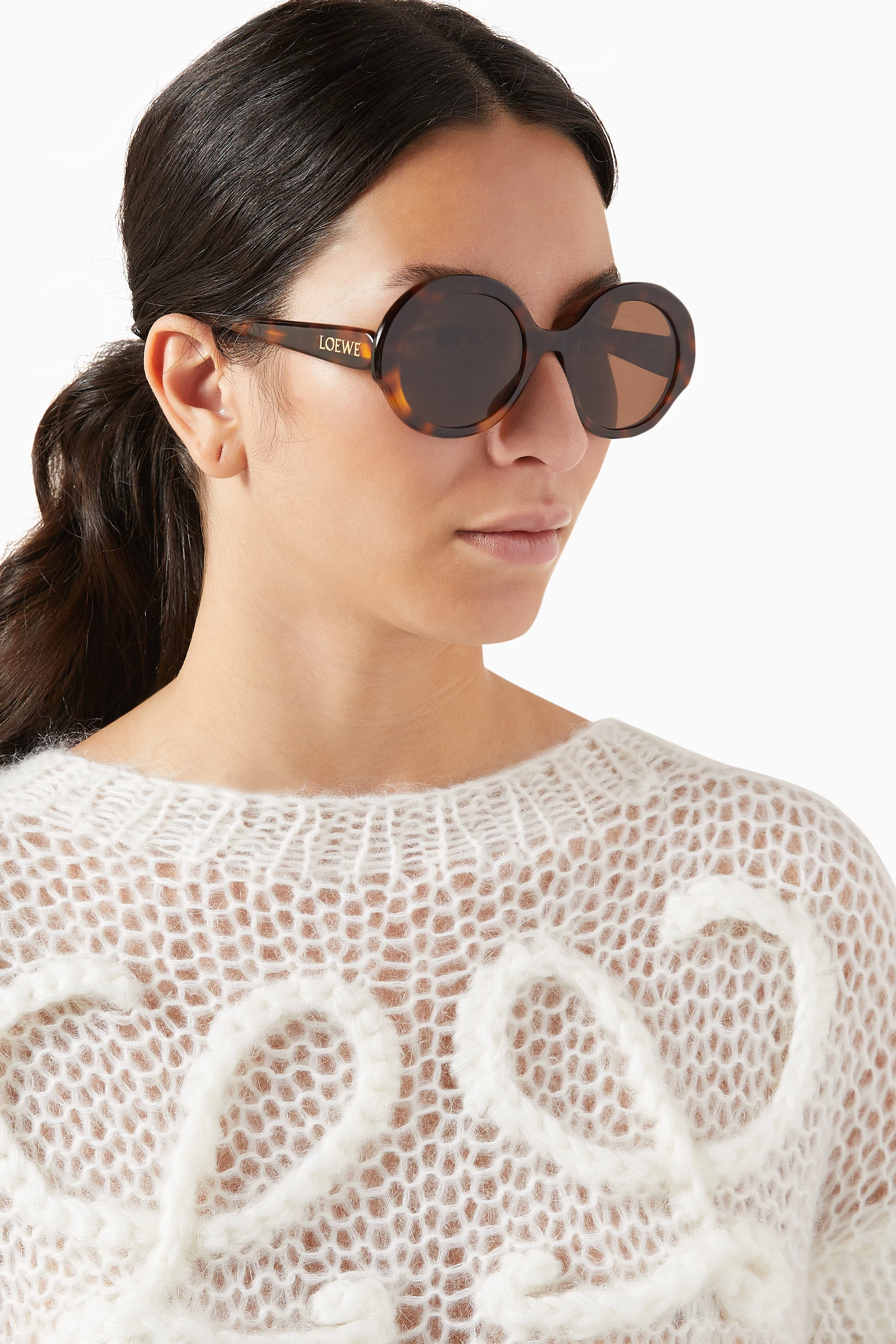 Loewe Round Slim Acetate Sunglasses Loewe Round Slim Acetate Sunglasses - Bergdorf Goodman main image 3