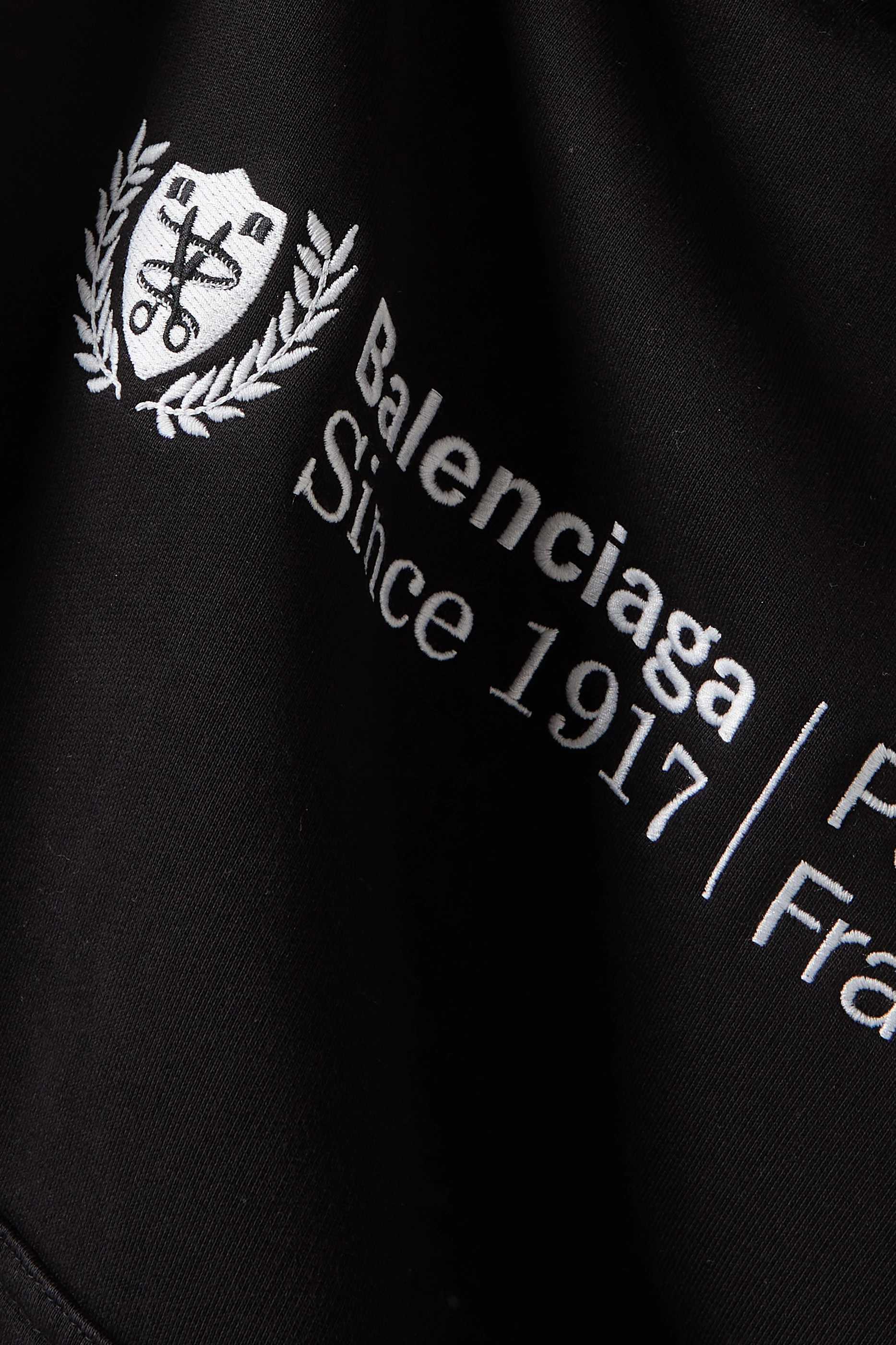 Buy Balenciaga Black Unisex Institutional Medium-Fit Hoodie in
