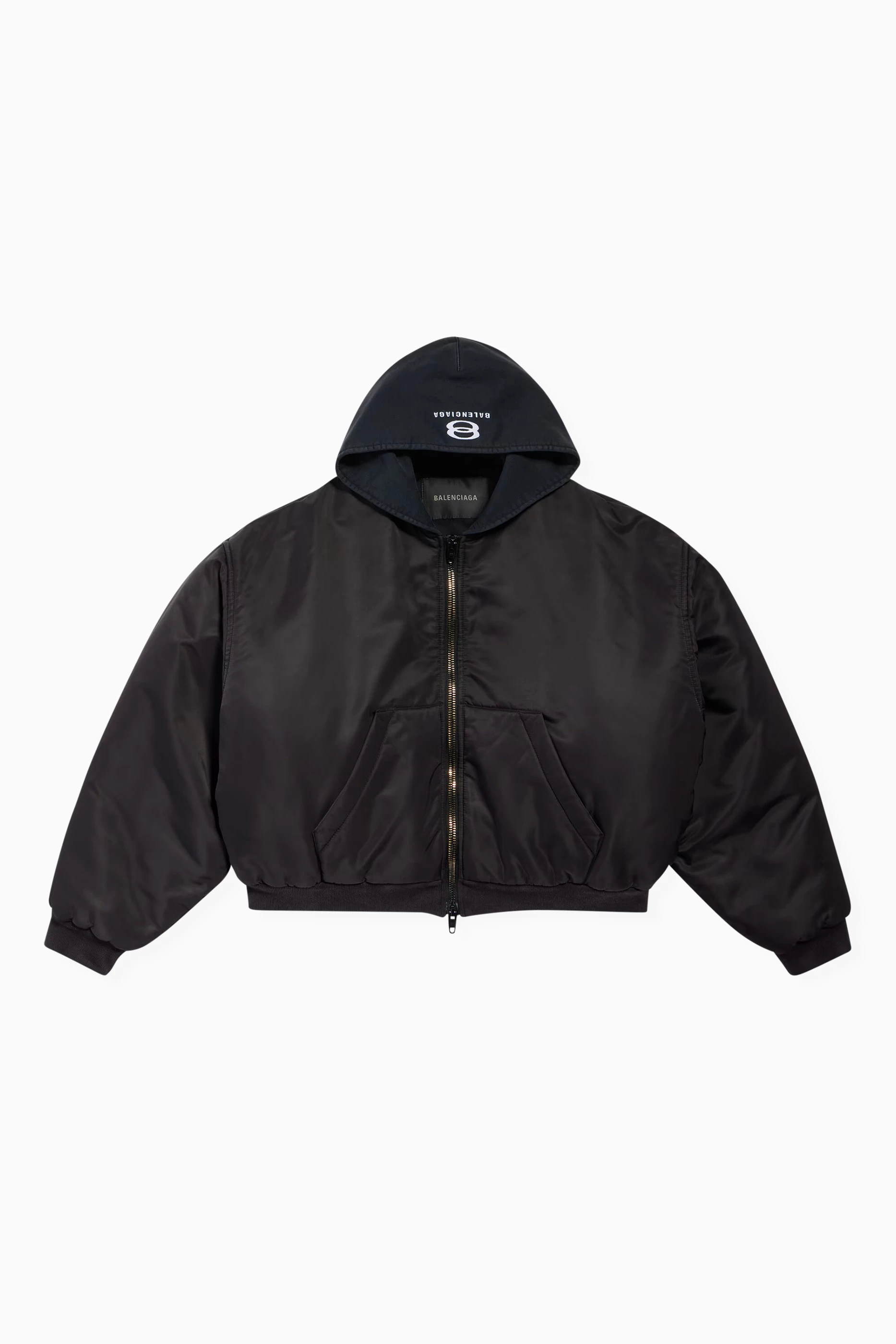 バレンシアガ EST.1917 bomber jacket SIZE ① Buy Balenciaga Black Unisex Hooded Bomber Jacket For UNISEX Online