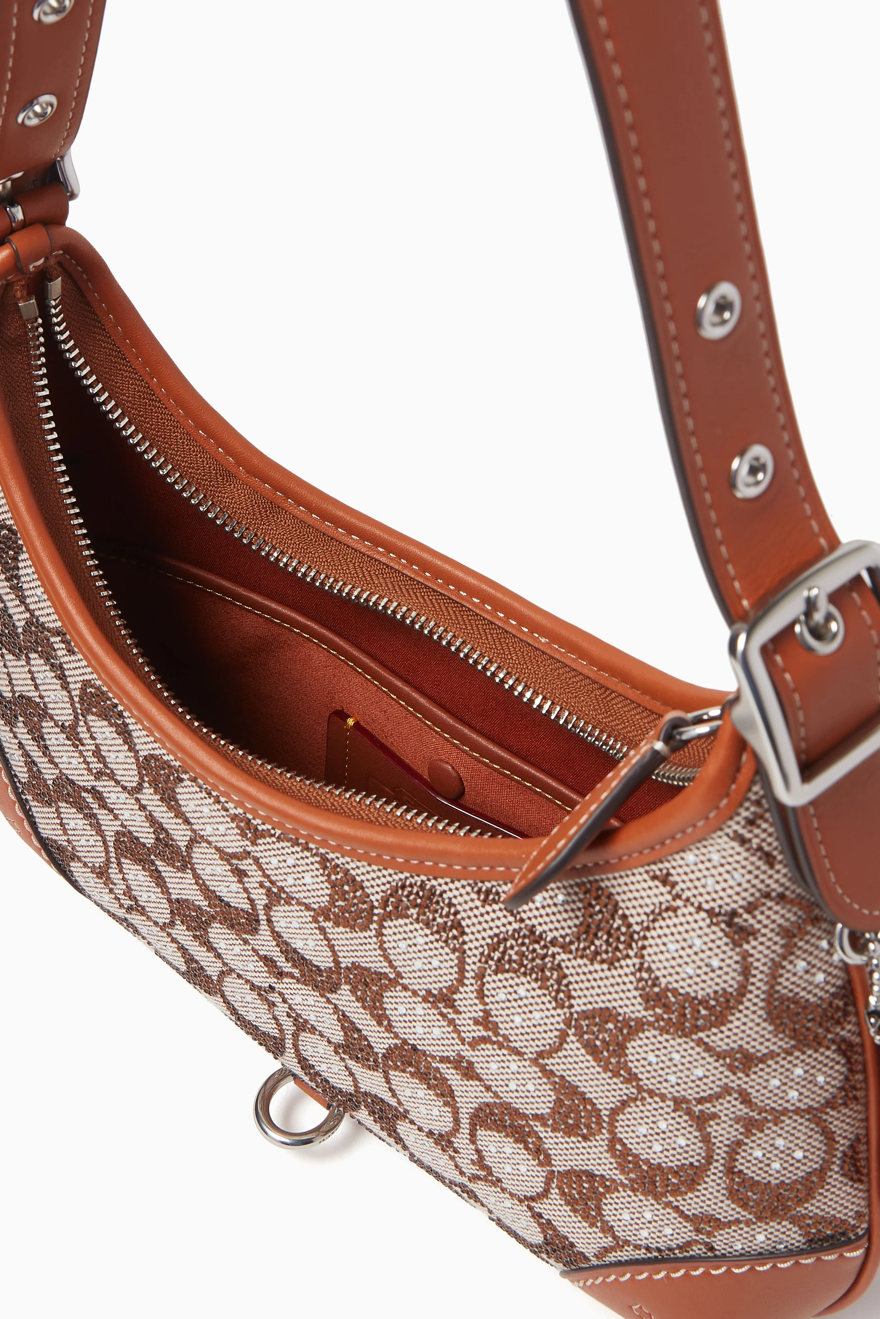 Buy Coach Brown Hamptons Hobo Bag in Crystal Signature Jacquard 