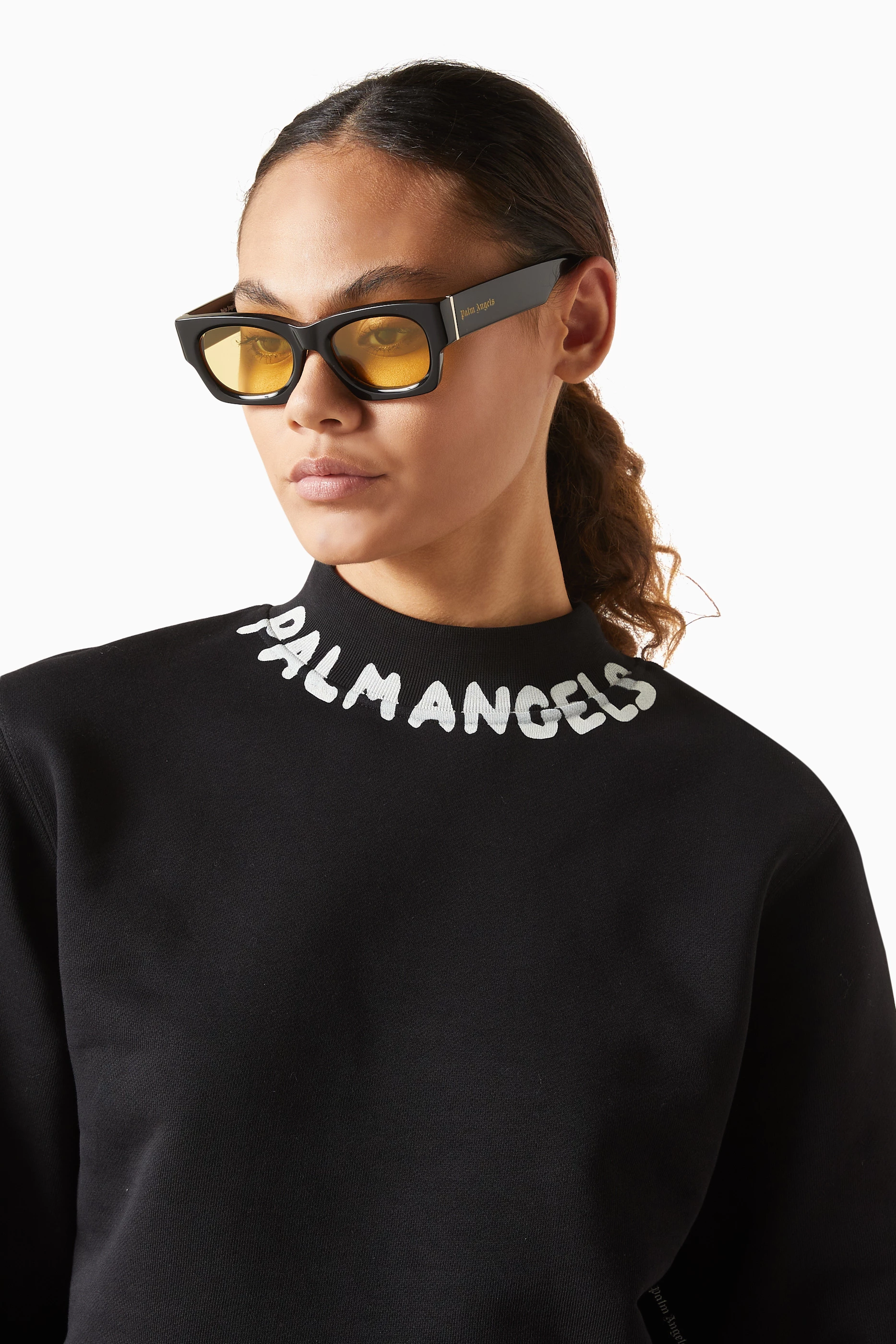 NWT Palm Angels Bodie Black Yellow Sunglasses ANGEL BLACK YELLOW PERI007 1018 – Hall of Frames Company main image 4