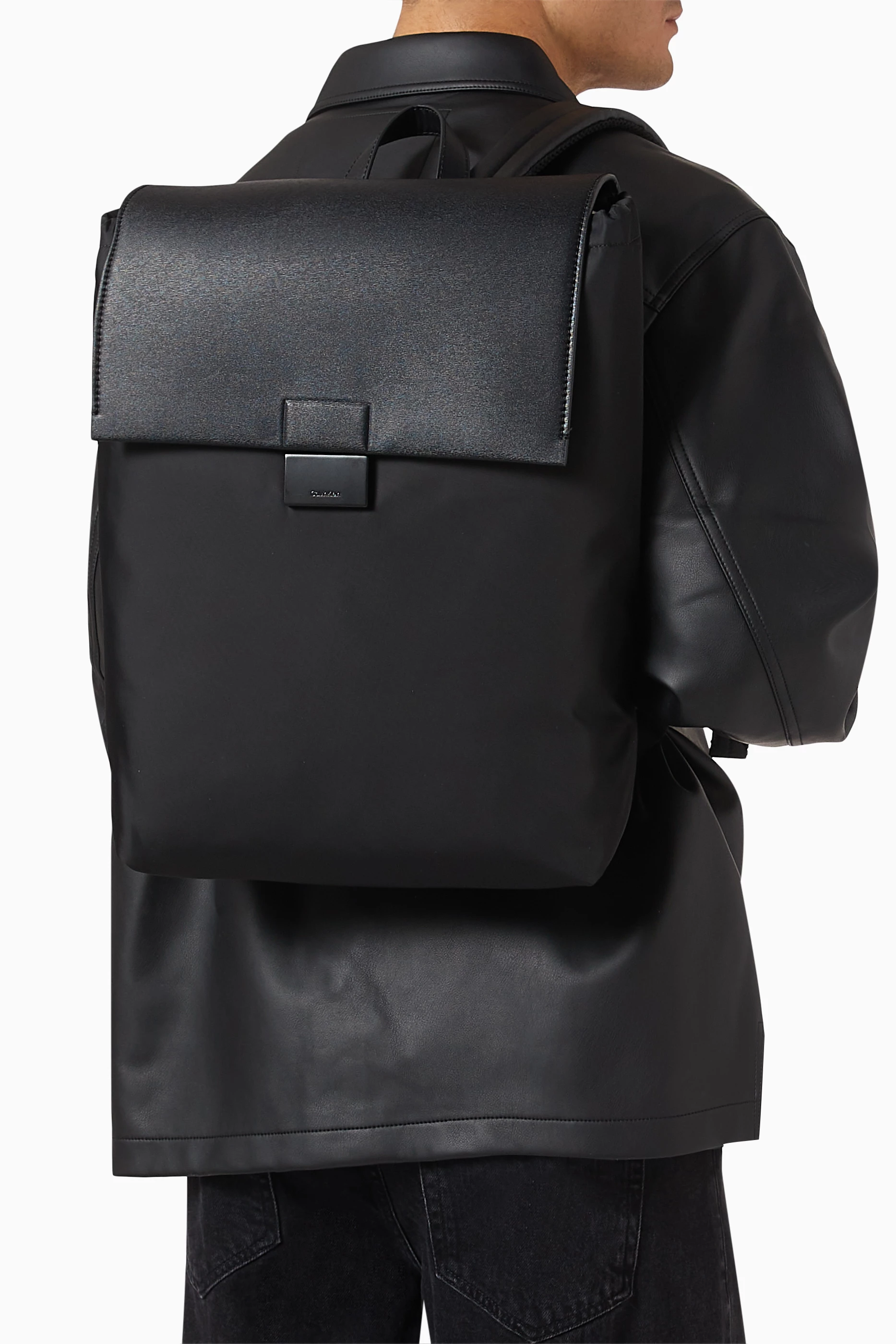 dolton flap backpack leather LARGE BUCKLE-FLAP Genuine leather stands up to daily use and helps the bag hold its shape FADEON Leather Laptop Backpack for