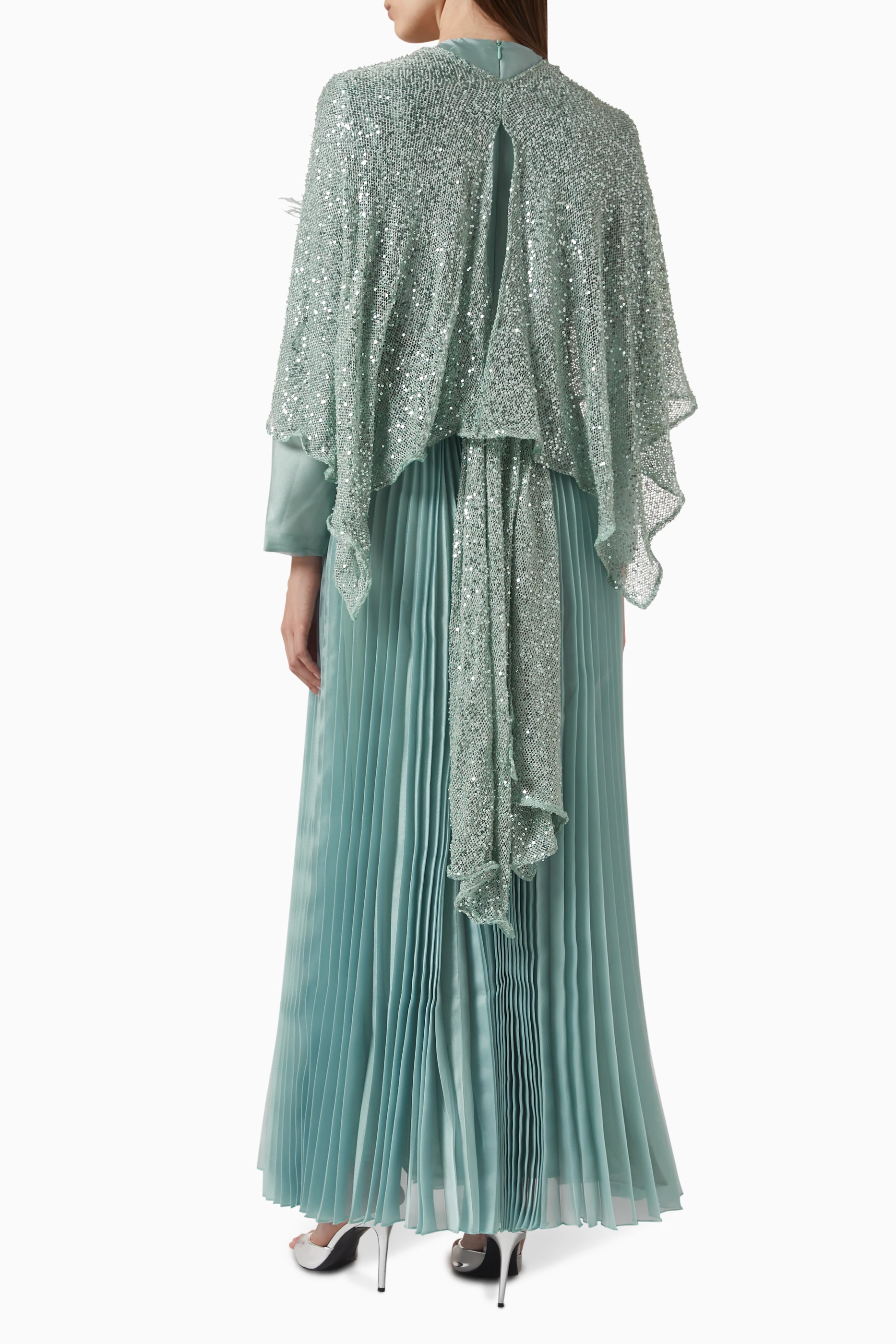 strapless open back dress Veronica Beard Nelly Pleated Maxi Dress in Dove Multi main image 1
