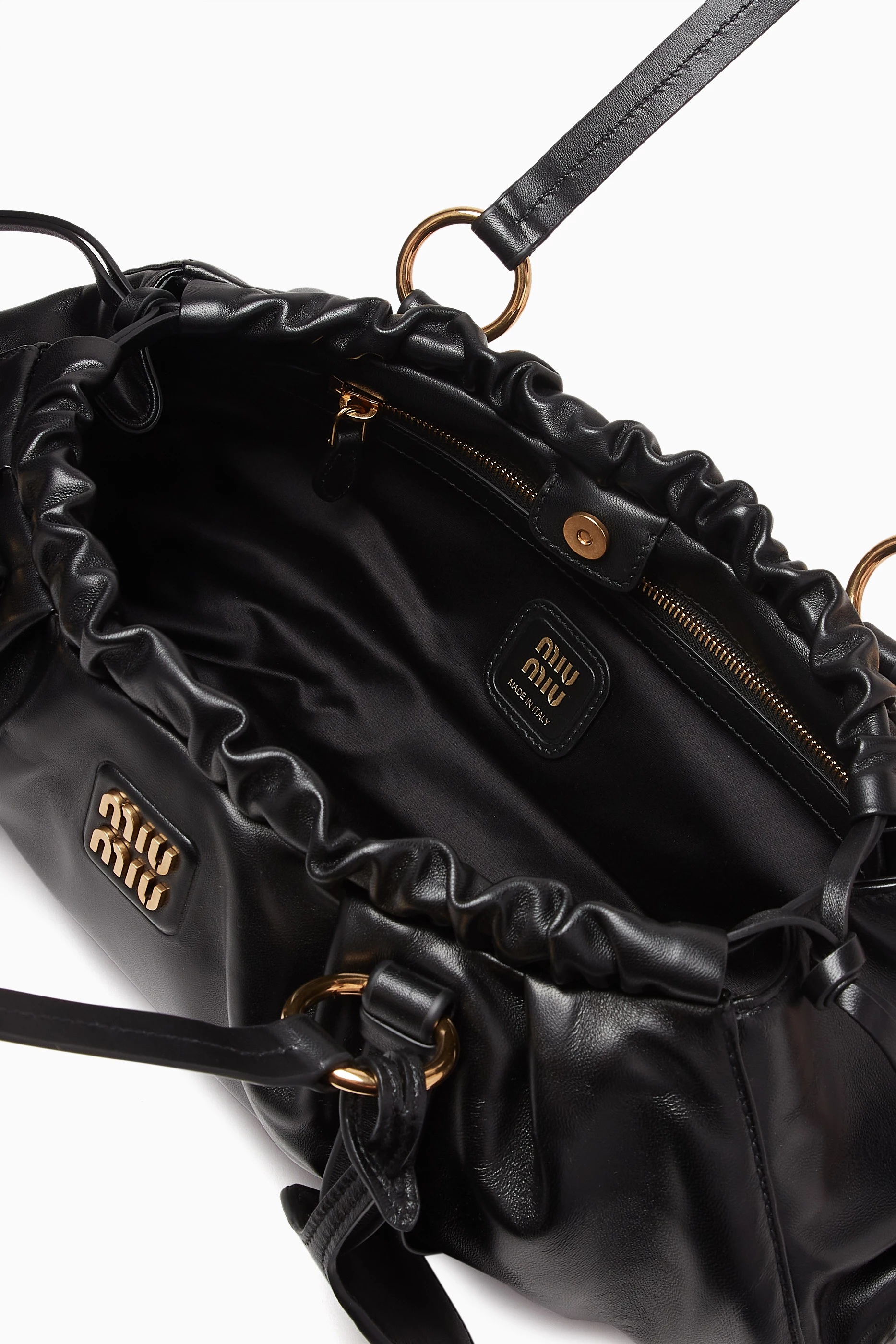 Buy Miu Miu Black Medium Joie Shoulder Bag in Leather For Women