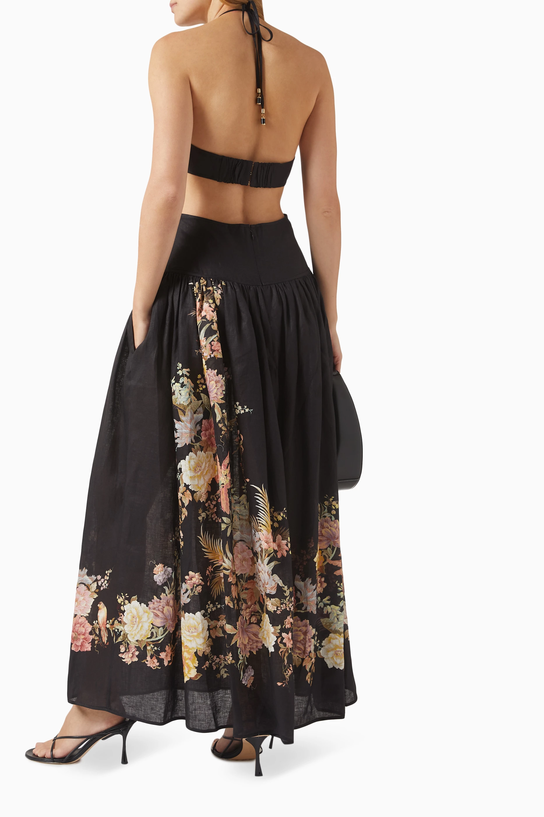 Buy Zimmermann Black Tallow Halter Maxi Dress in Linen For Women Online |  Ounass Oman