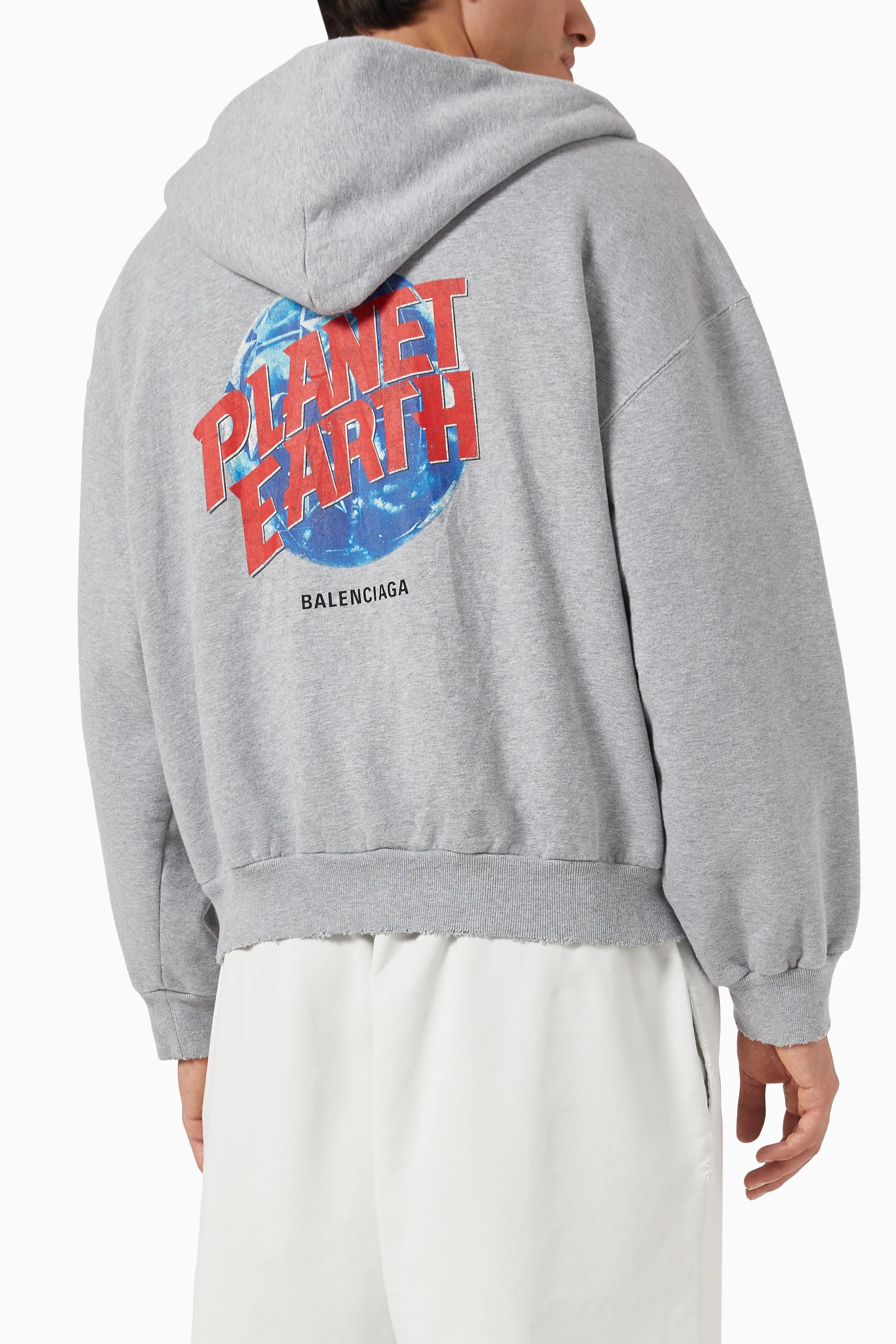 Buy Balenciaga Grey Planet Earth Zip-up Hoodie in Archetype-fleece