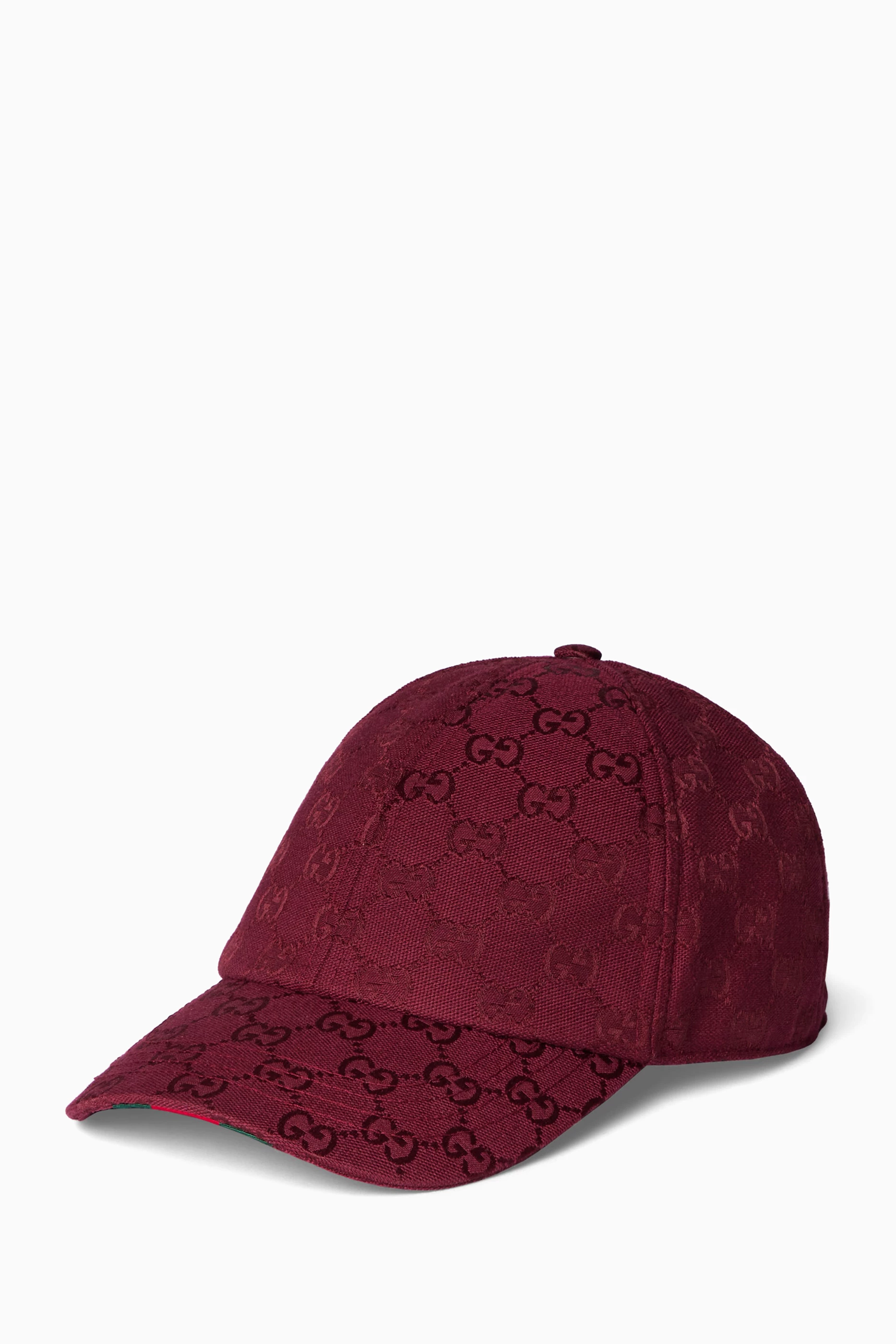 UNISEX GUCCI GG MONOGRAM CANVAS BASEBALL CAP BURGUNDY ADJUSTABLE HAT Gucci GG Monogram Burgundy Canvas Baseball | Mercari main image 2