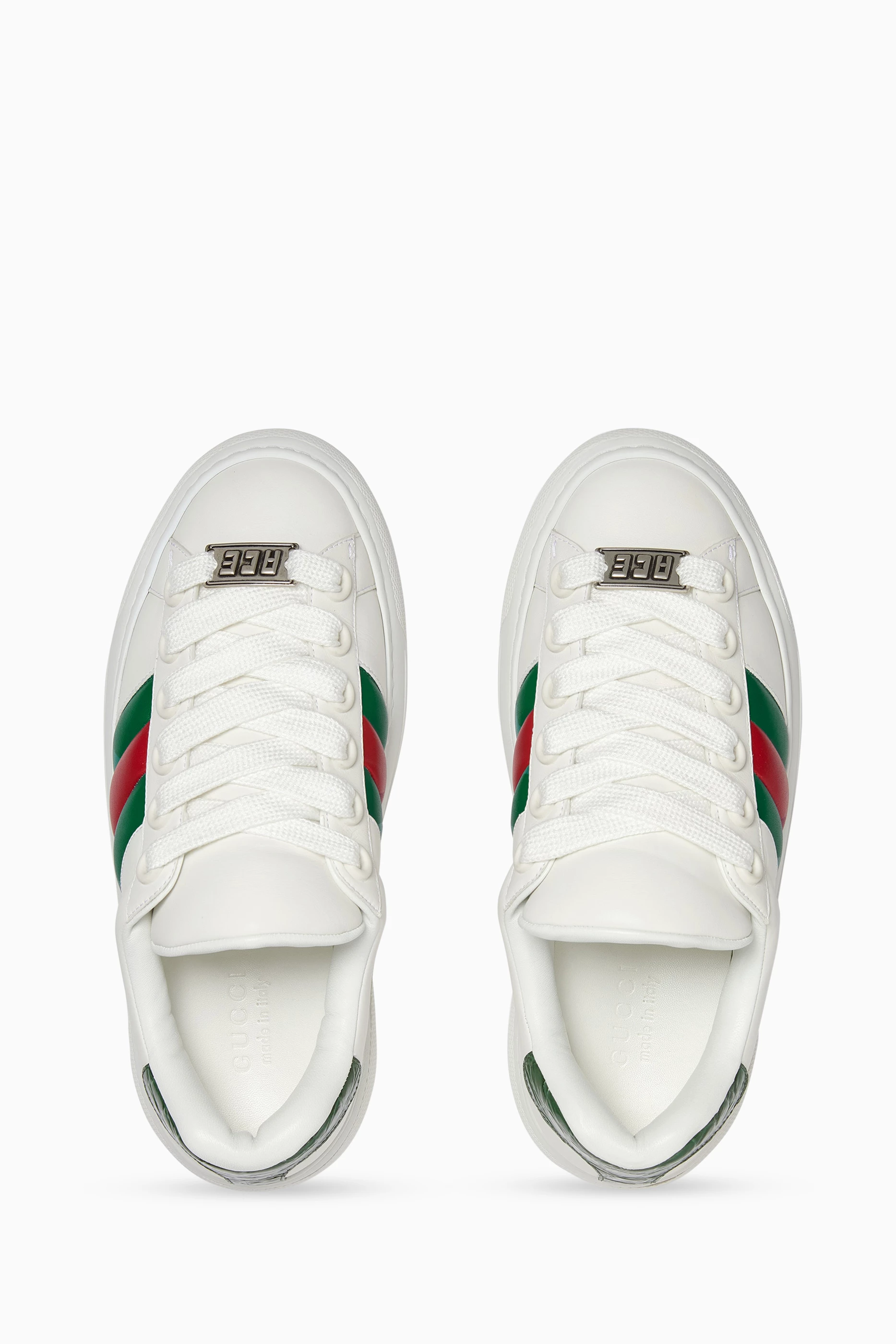 Buy Gucci White Ace Web Sneakers in Leather For Men Online