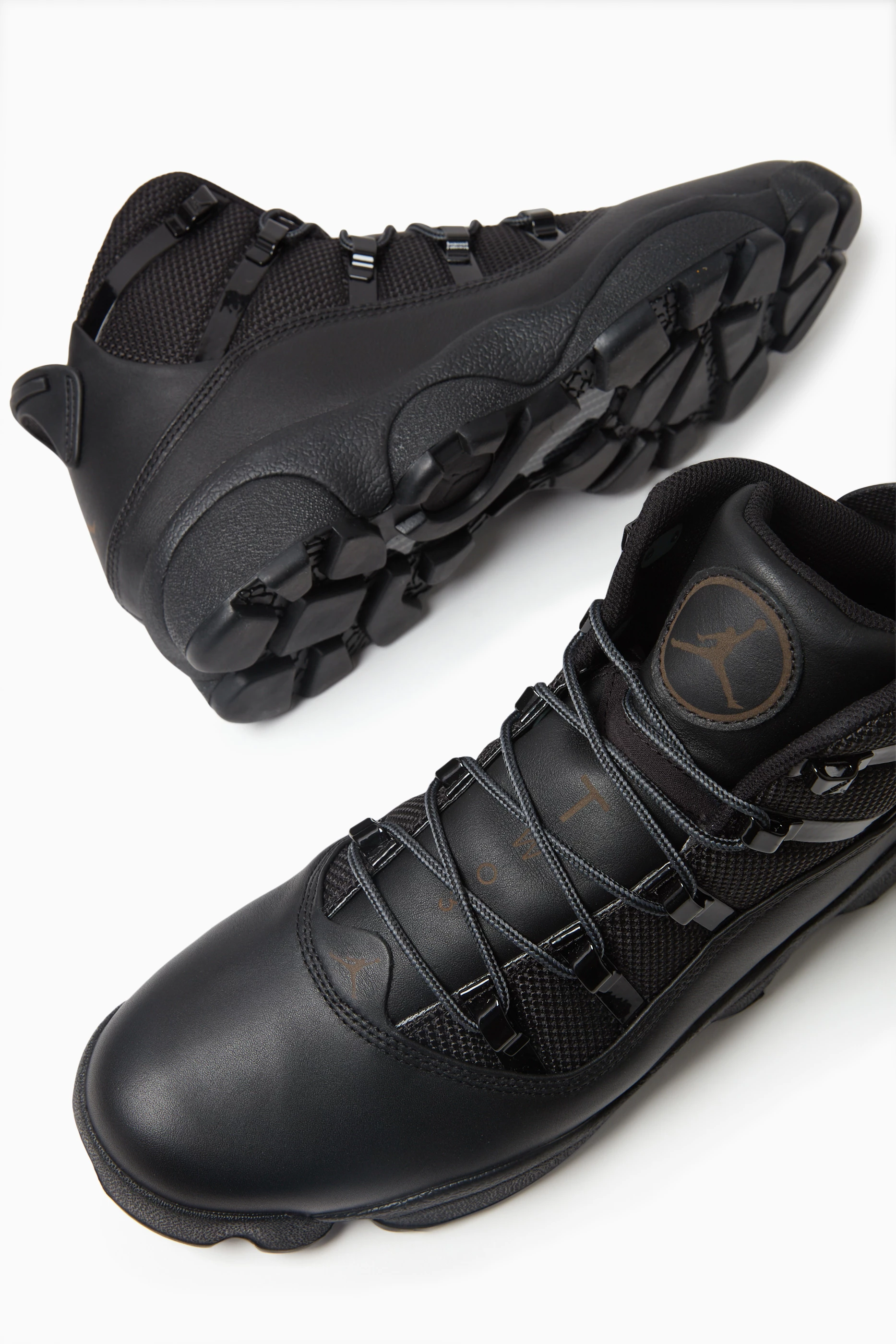 Buy Jordan Black Winterized 6 Rings Boots in Leather For Men Online Ounass Oman