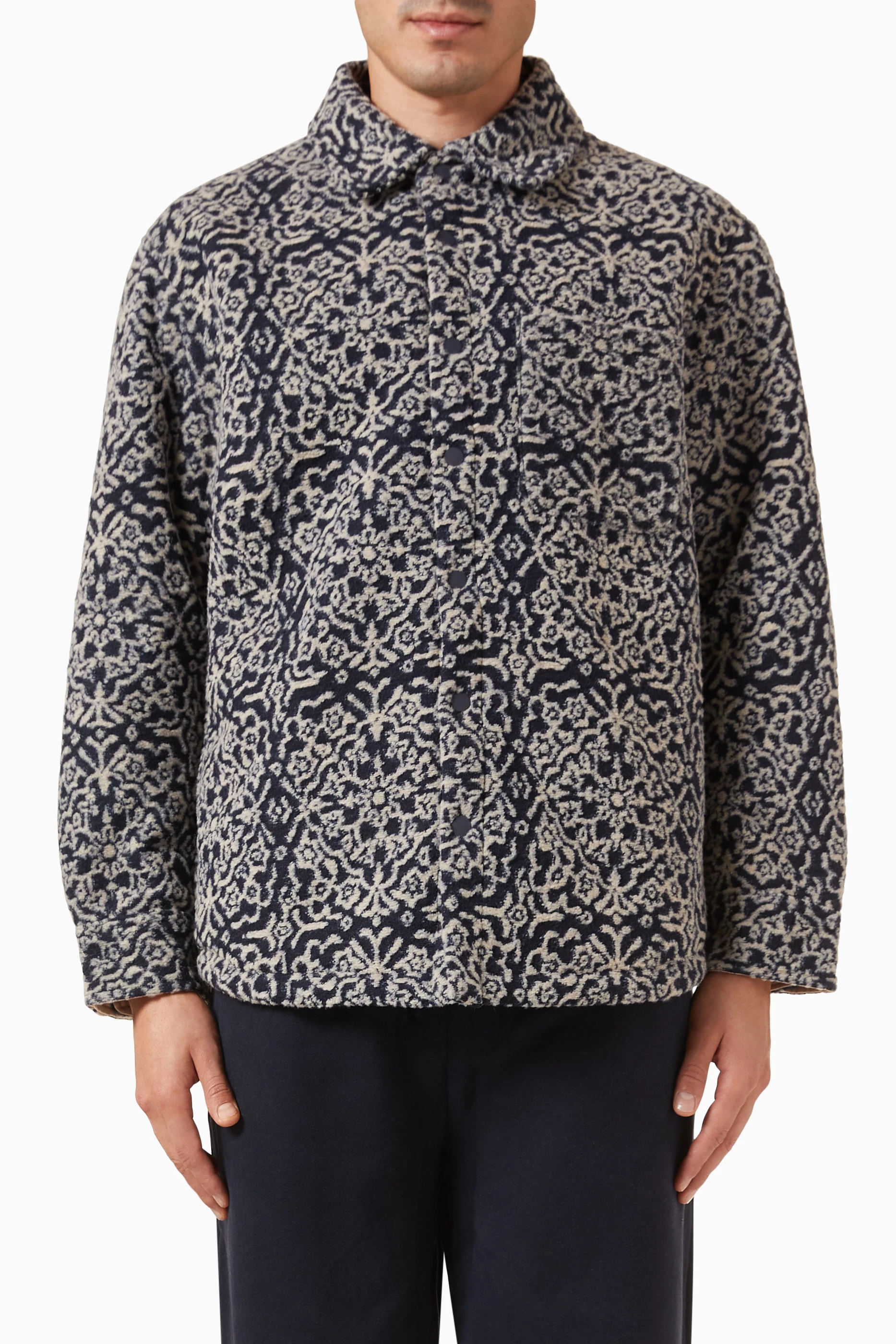Buy Kith Blue Paloma Tile Sheridan Jacket in Jacquard For Men