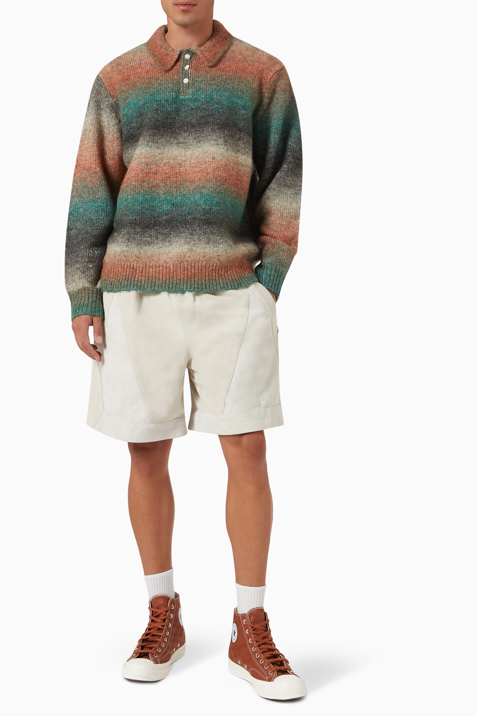 Buy Kith Brown Gradient Harmon Rugby Sweater For Men Online 
