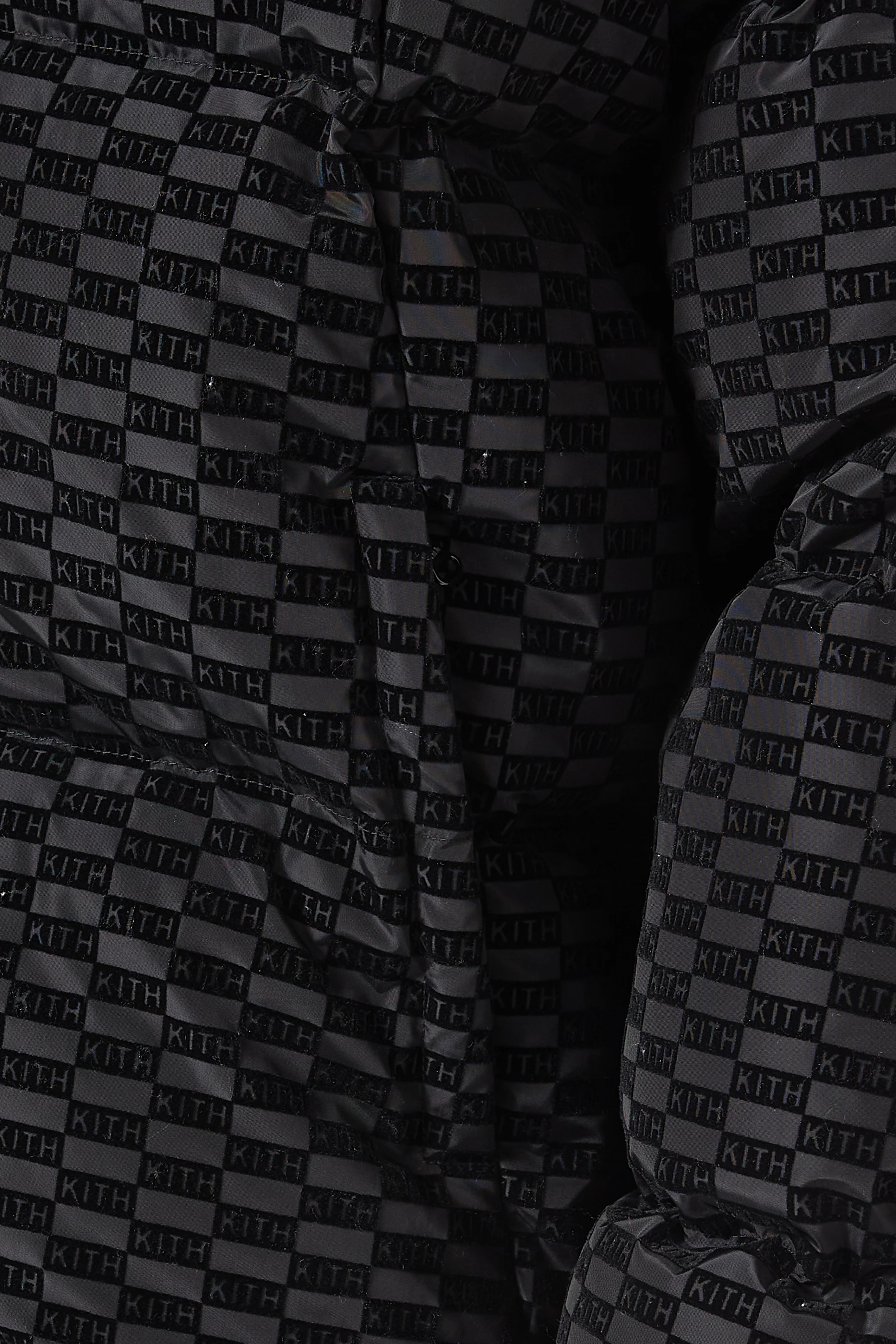 Buy Kith Black Monogram Midi Puffer Jacket in Nylon For Men Online 