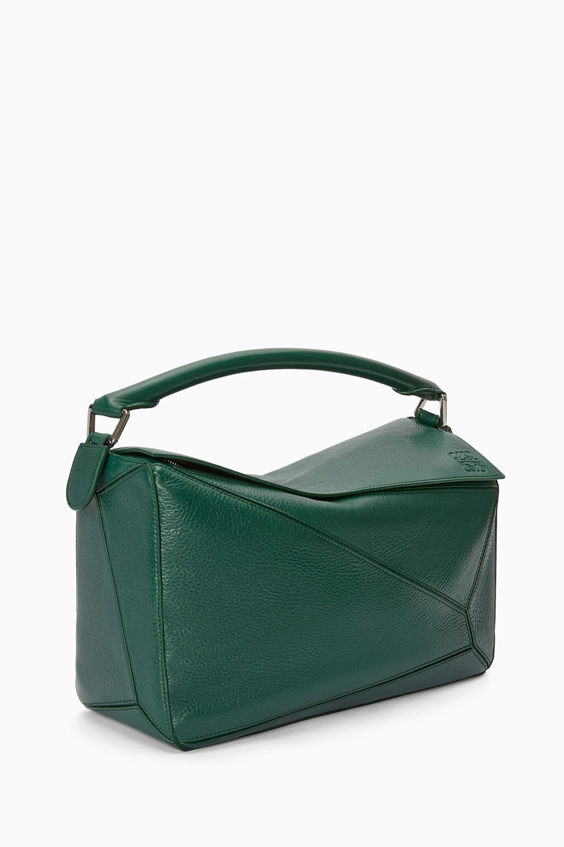 Buy LOEWE Green Large Puzzle Shoulder Bag in Leather For Men