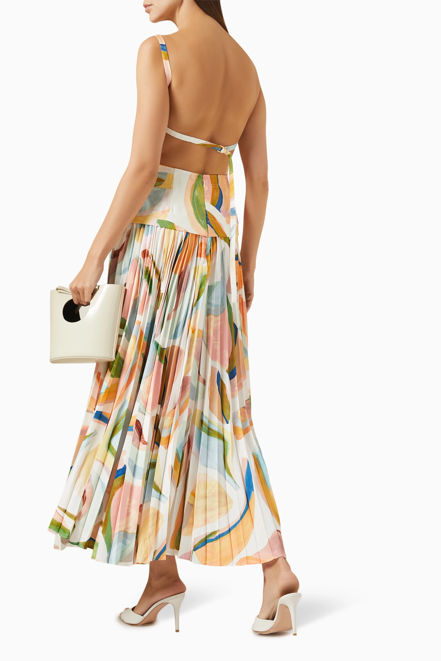Buy Acler Multicolour Leasgill Midi Dress in Linen Blend For Women Online |  Ounass Oman