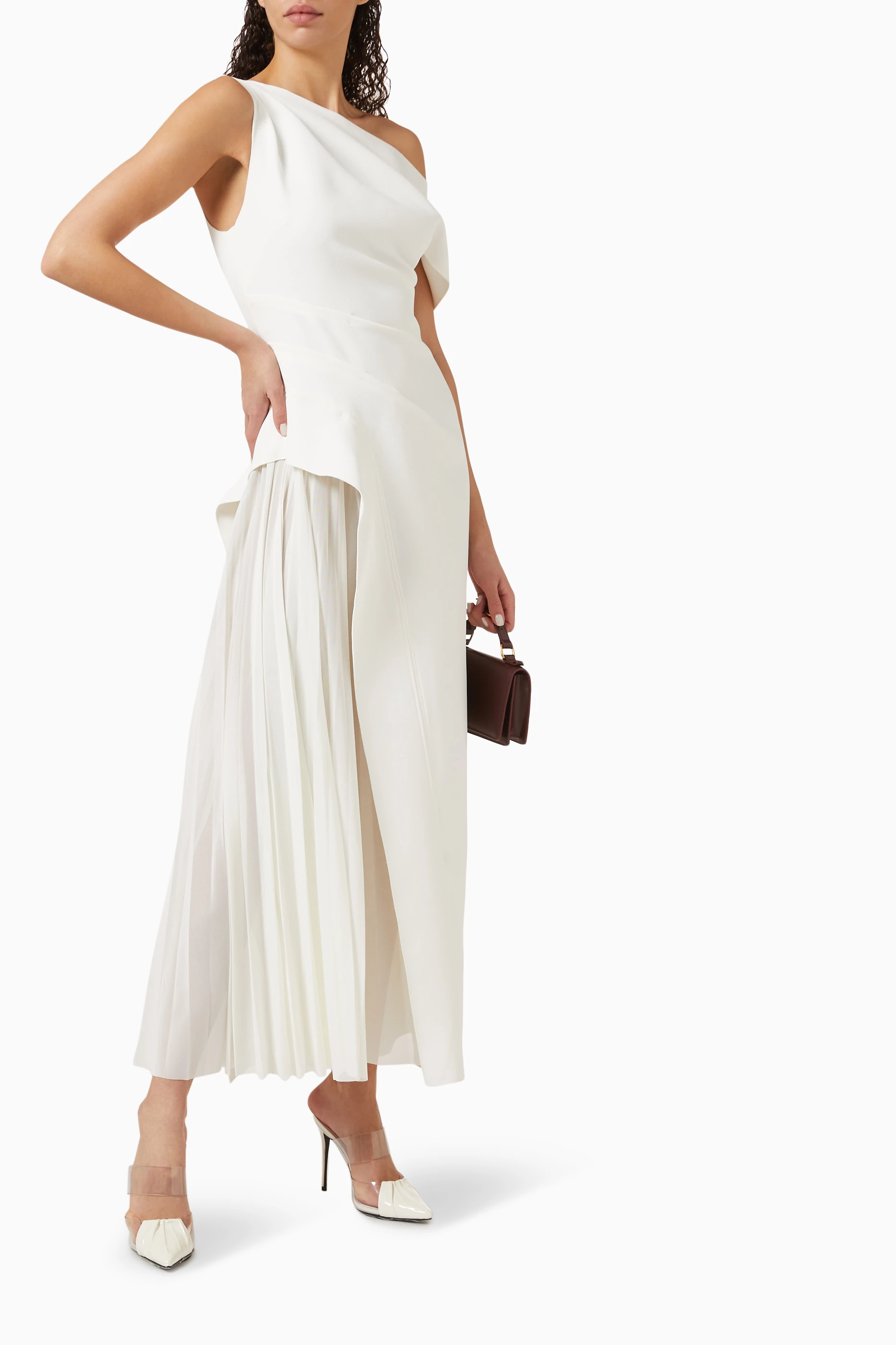 Buy Acler White Sudden Midi Dress in Bonded Crepe For Women Online