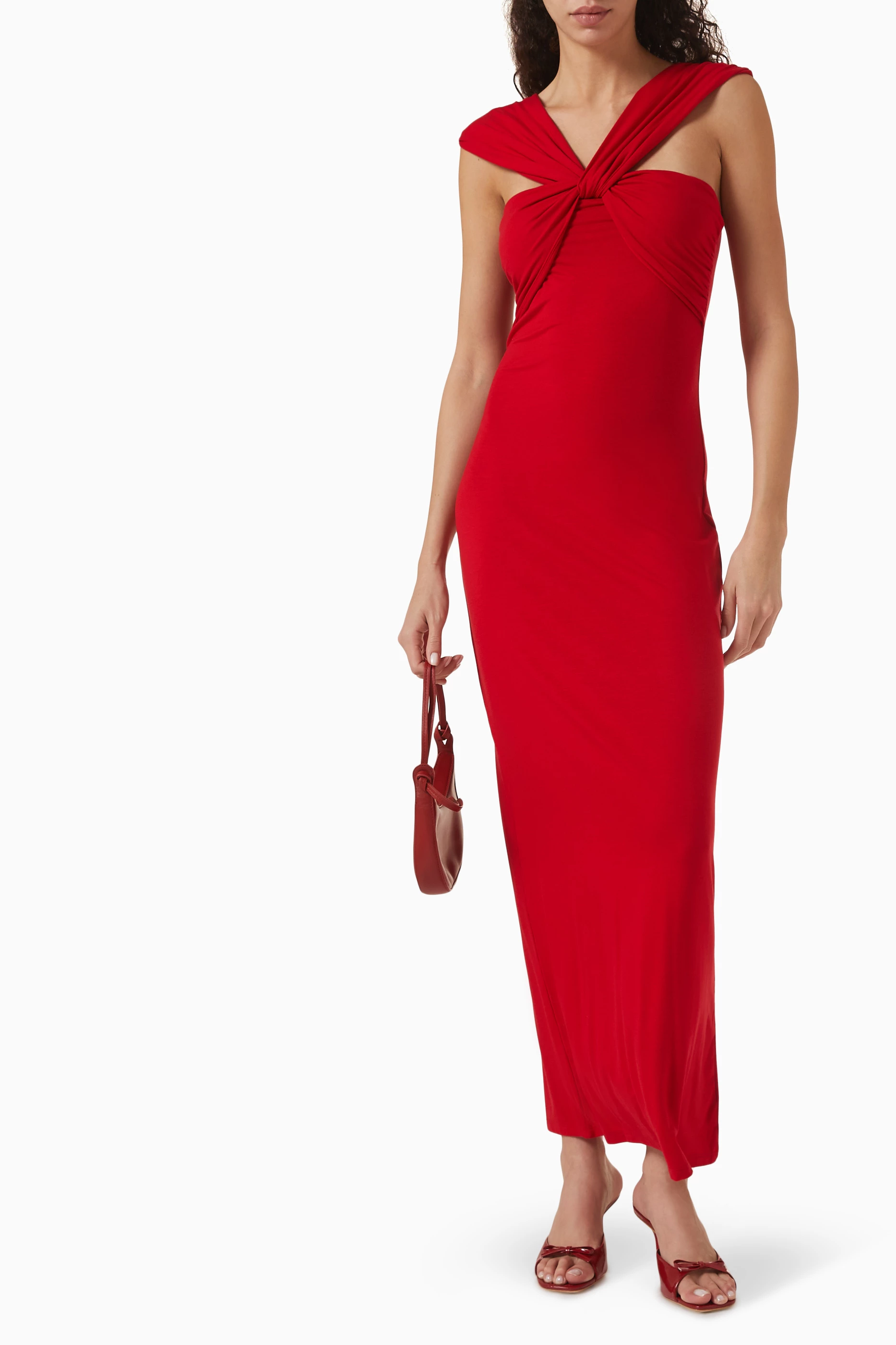 hot pink silk prom dress Hot Pink V-Neck Ruffle A-Line Satin Long Prom Dress  jkprom