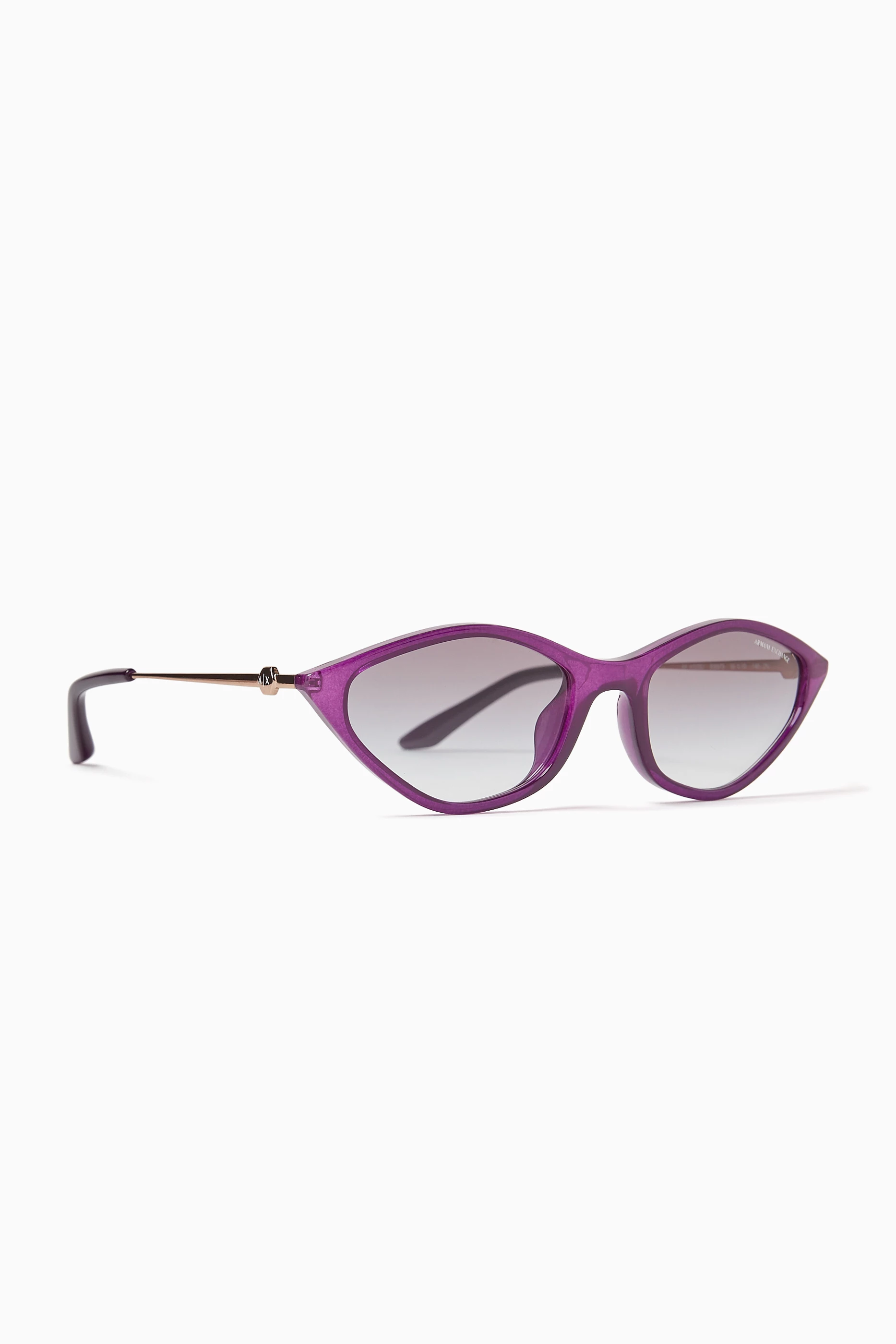 Buy Armani Exchange Purple Bolt Logo Irregular Sunglasses  display picture 1