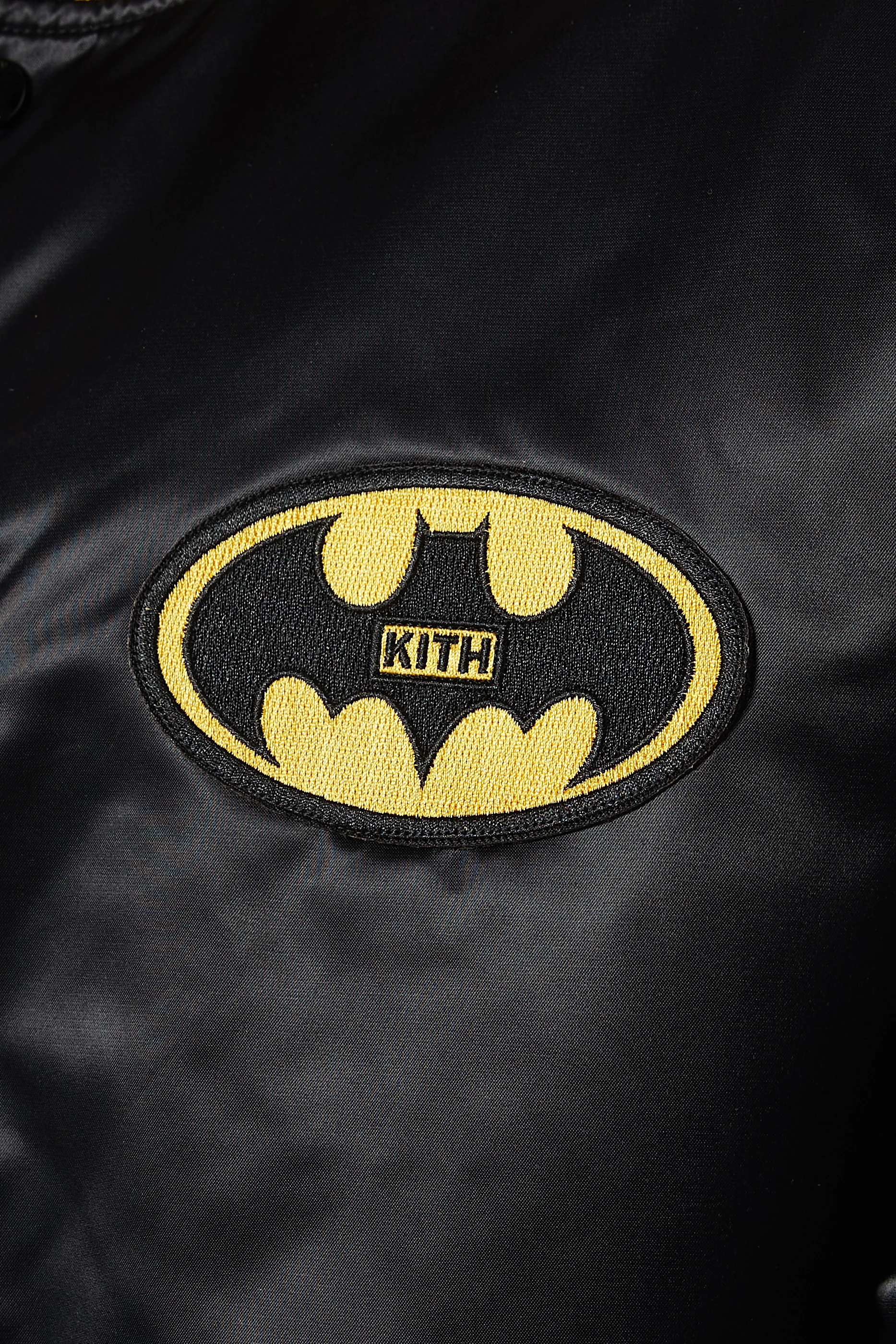 Buy Kith Black x Batman Bomber Jacket in Satin For Men Online