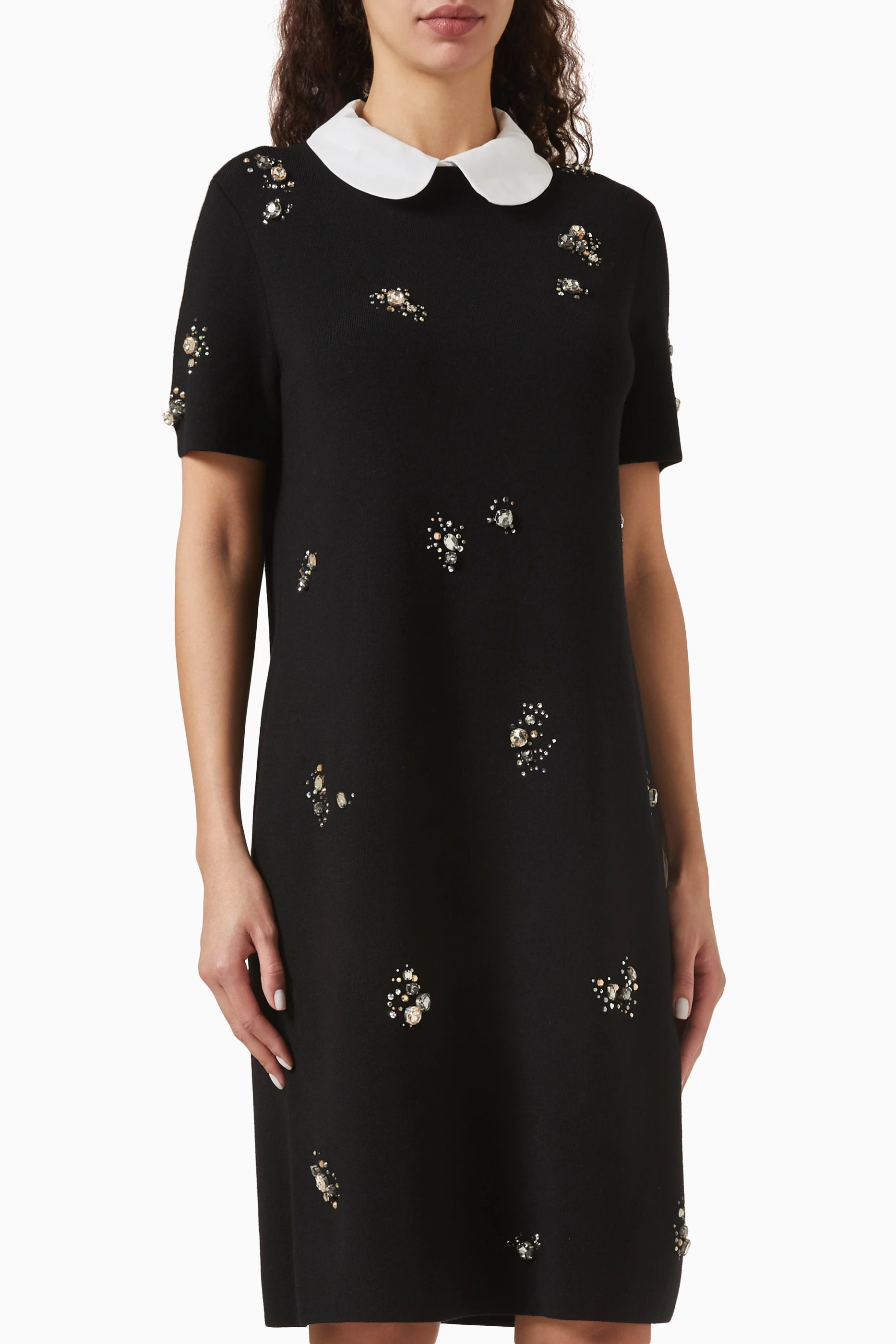 designer dress black LoveShackFancy Deanna Halter Dress in Black main image 1