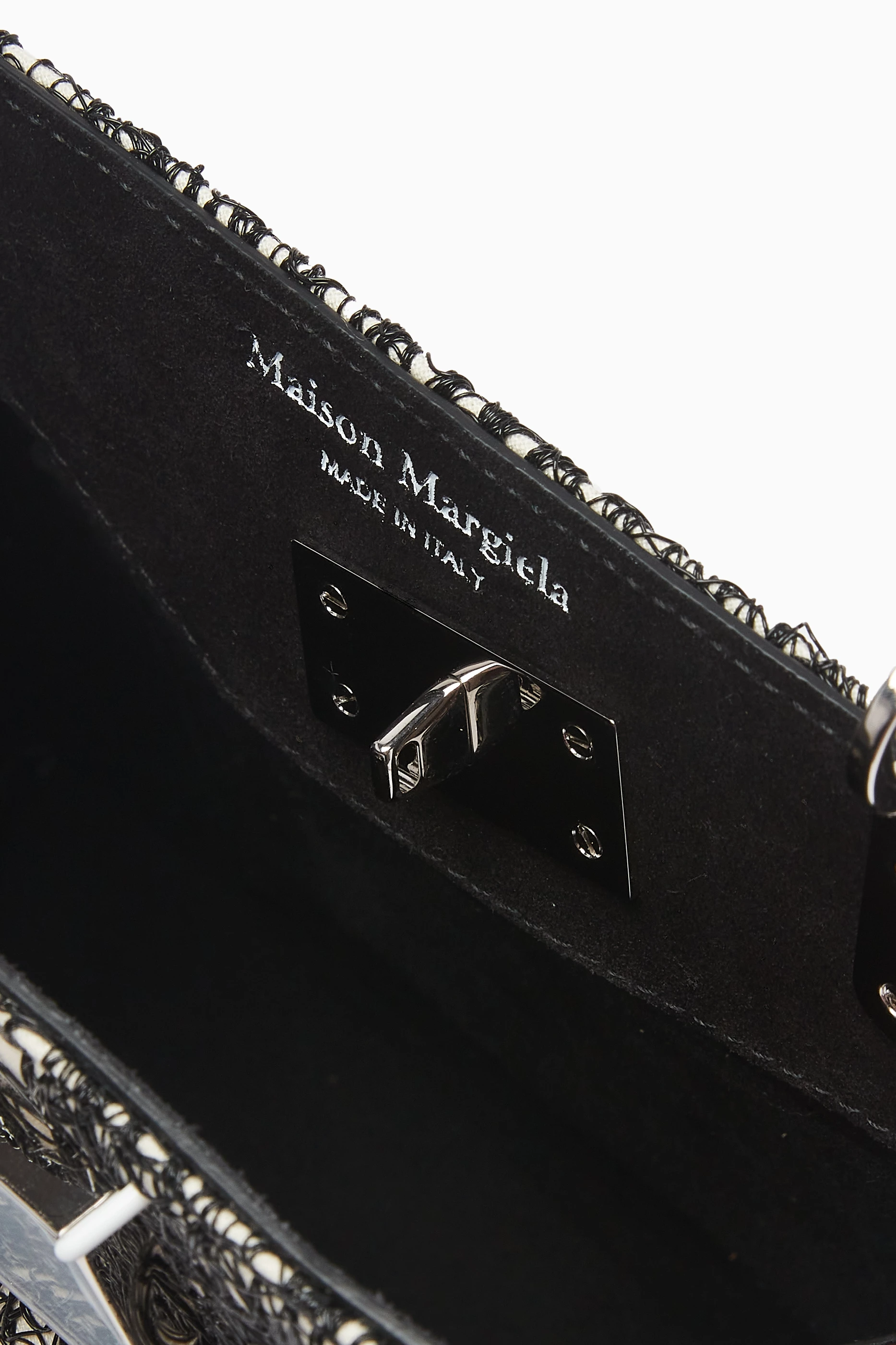 Buy Maison Margiela Black Small Snatched Top-handle Bag in Leather