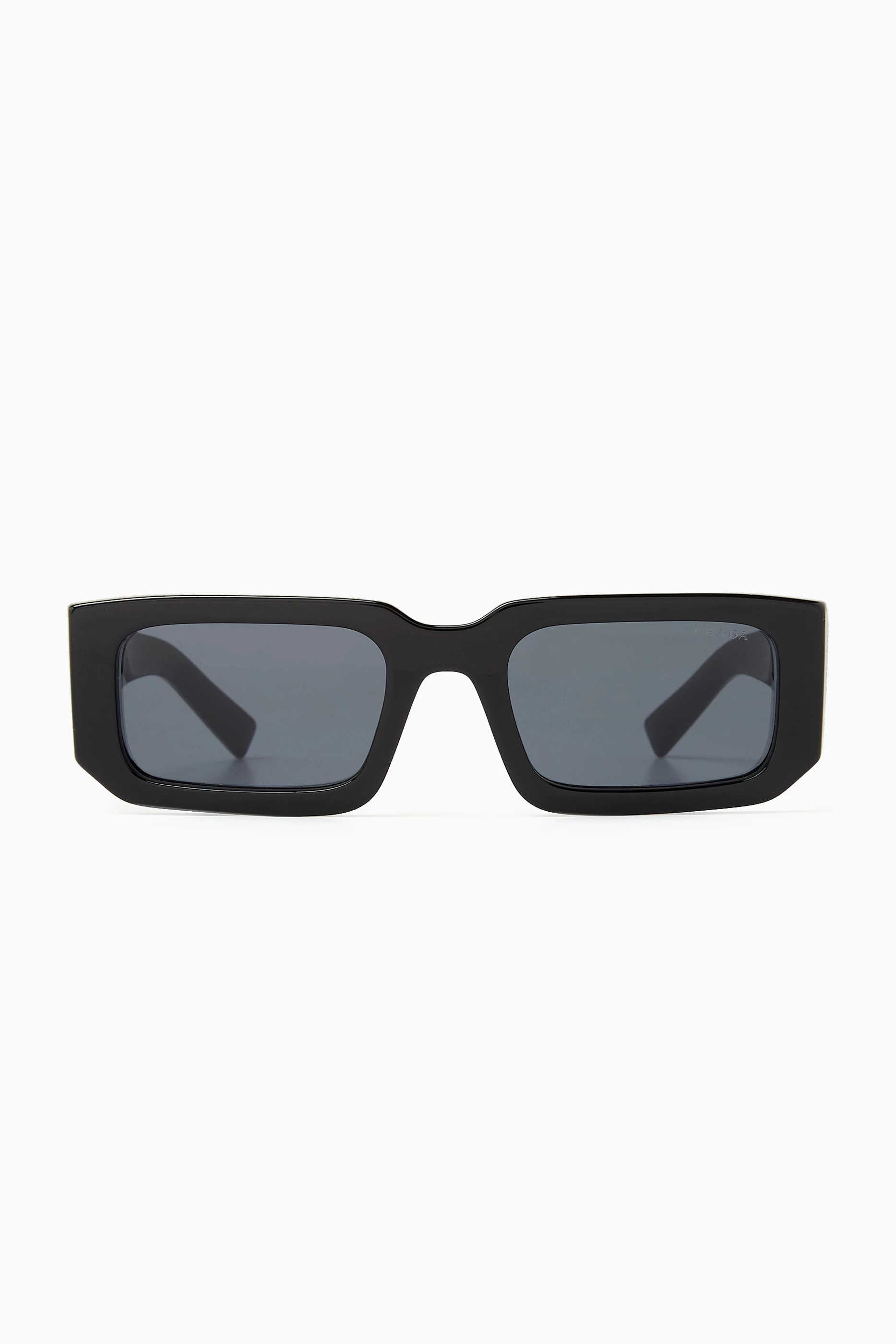 Buy Prada Black Rectangle Sunglasses in Acetate For Men Online