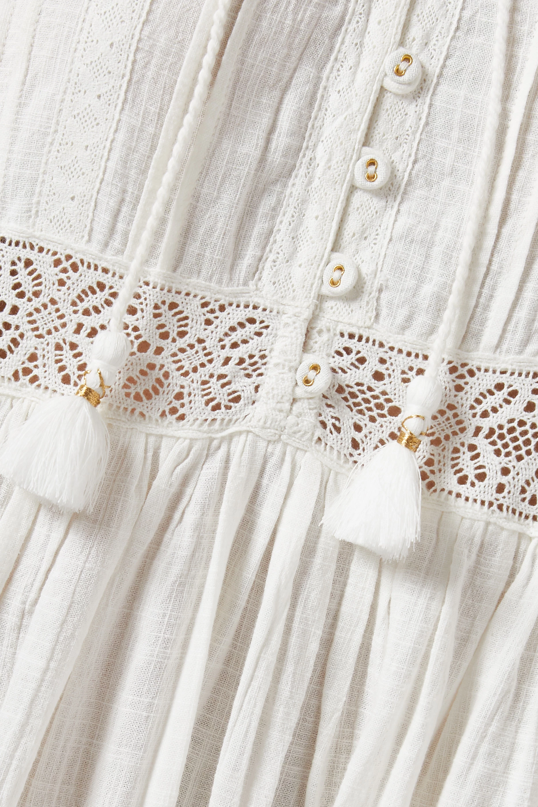 Buy Spell White Stevie Lace Boho Dress in Organic Cotton For Women Online |  Ounass Oman