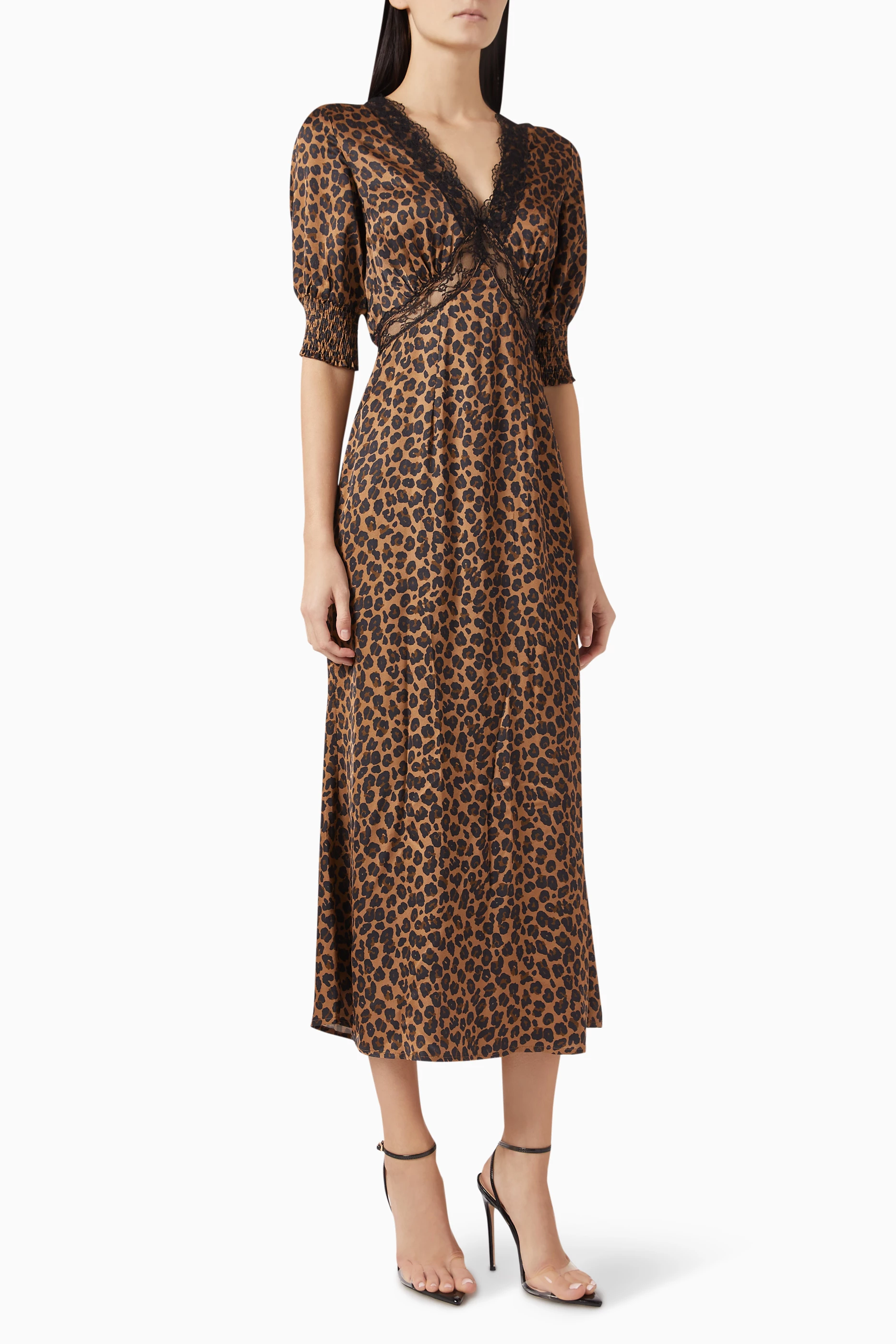 Buy Never Fully Dressed Brown Lucia May Leopard Midi Dress in