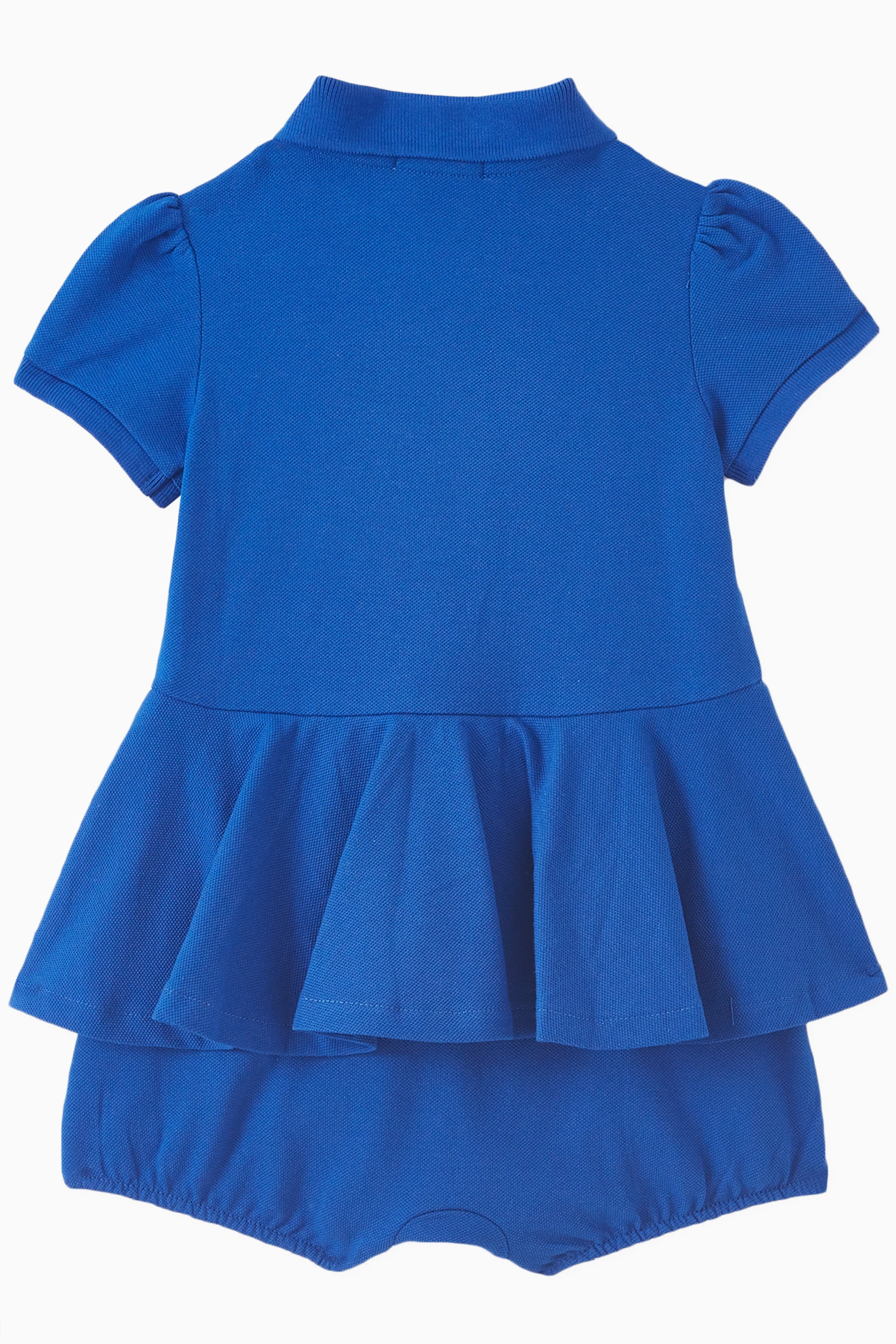 ralph lauren peplum dress Ralph Lauren Short-Sleeve Stretch Mesh Sailor Peplum Bubble Shortall, White