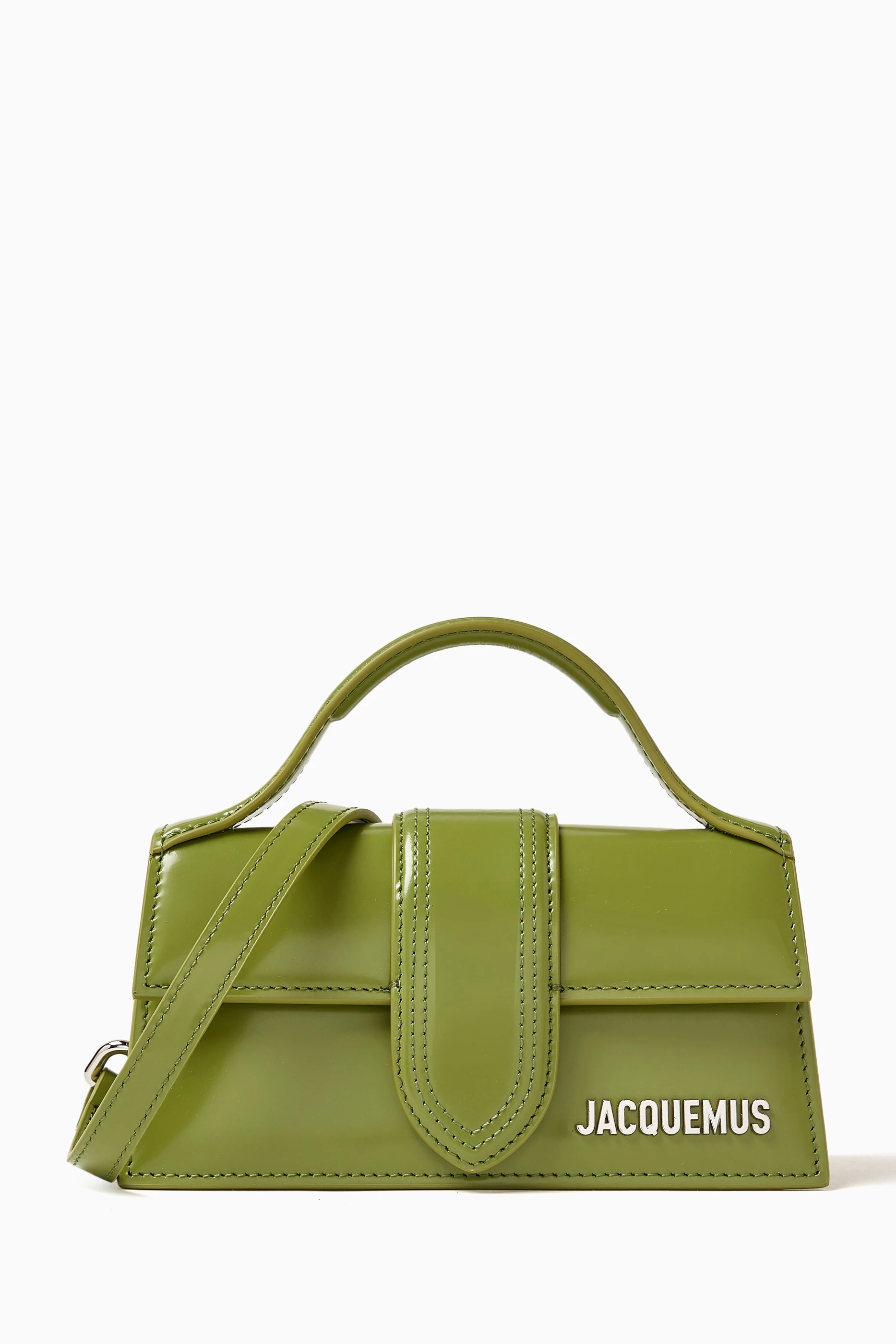 Buy Jacquemus Green Mini Le Bambino Mini Top-handle Bag in Shiny 
