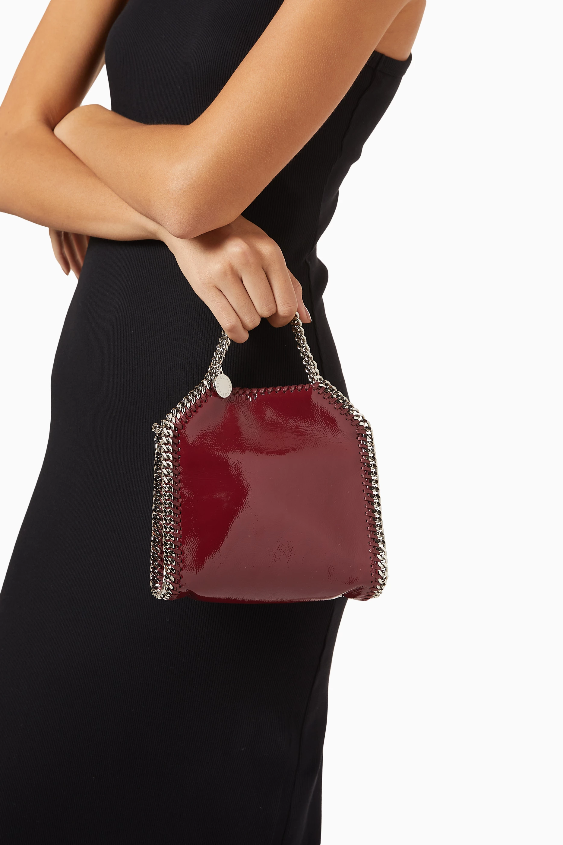 Buy Stella McCartney Burgundy Tiny Falabella Tote Bag in 