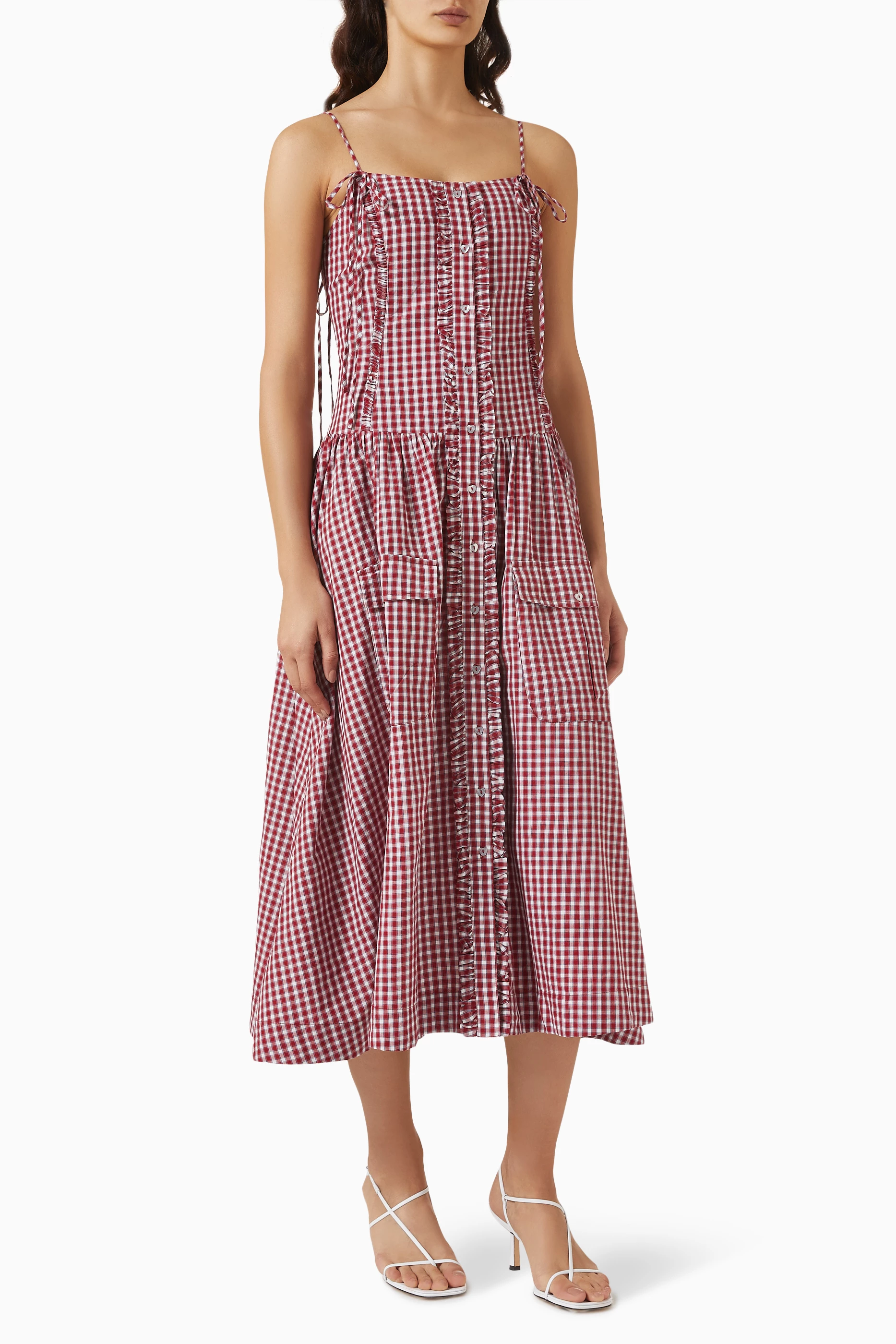 damson madder faith midi dress Buy Damson Madder Red Faith Midi Dress in Organic Cotton For Women Online