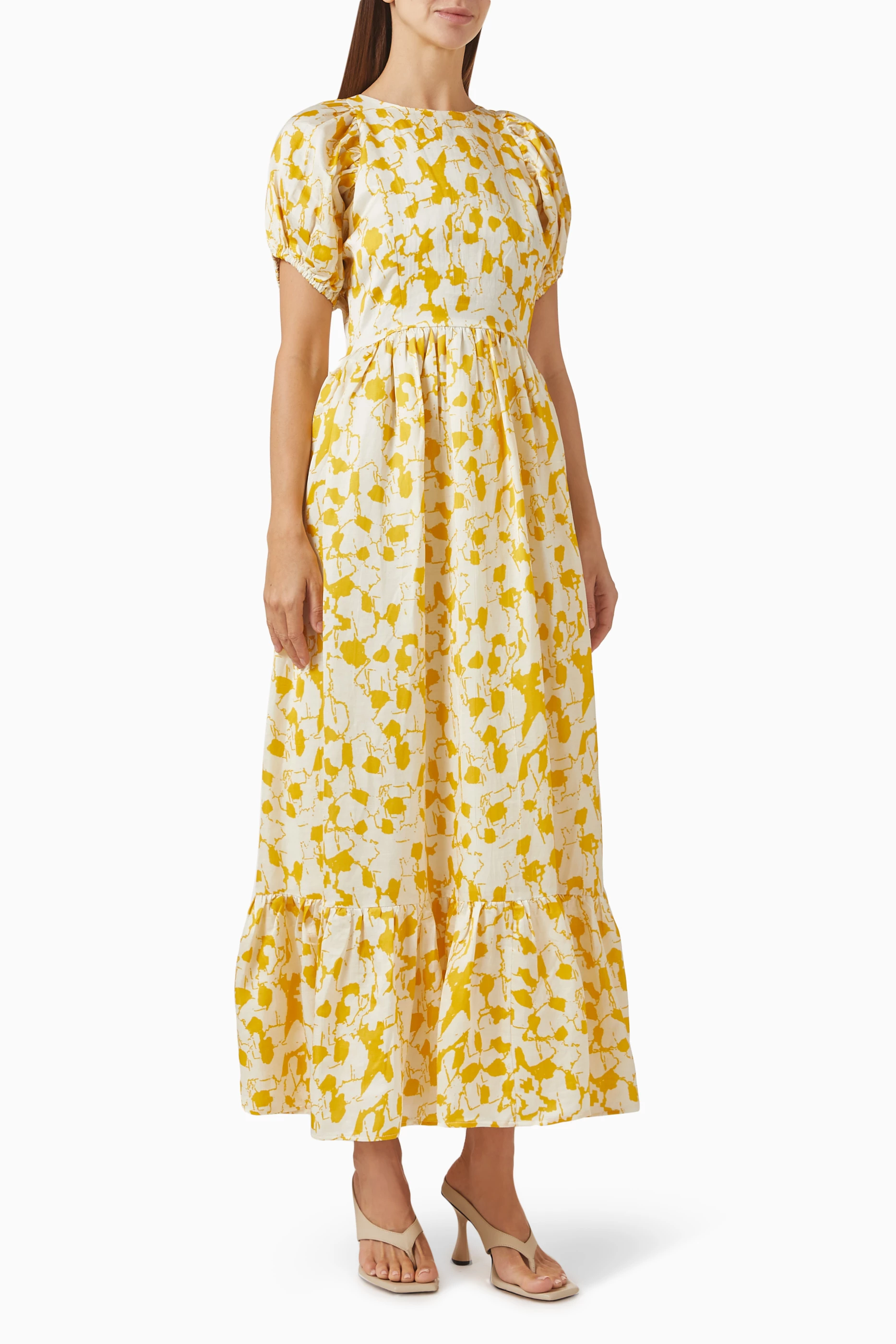 Buy Sruti Dalmia Yellow Belladonna Maxi Dress For Women Online | Ounass Oman