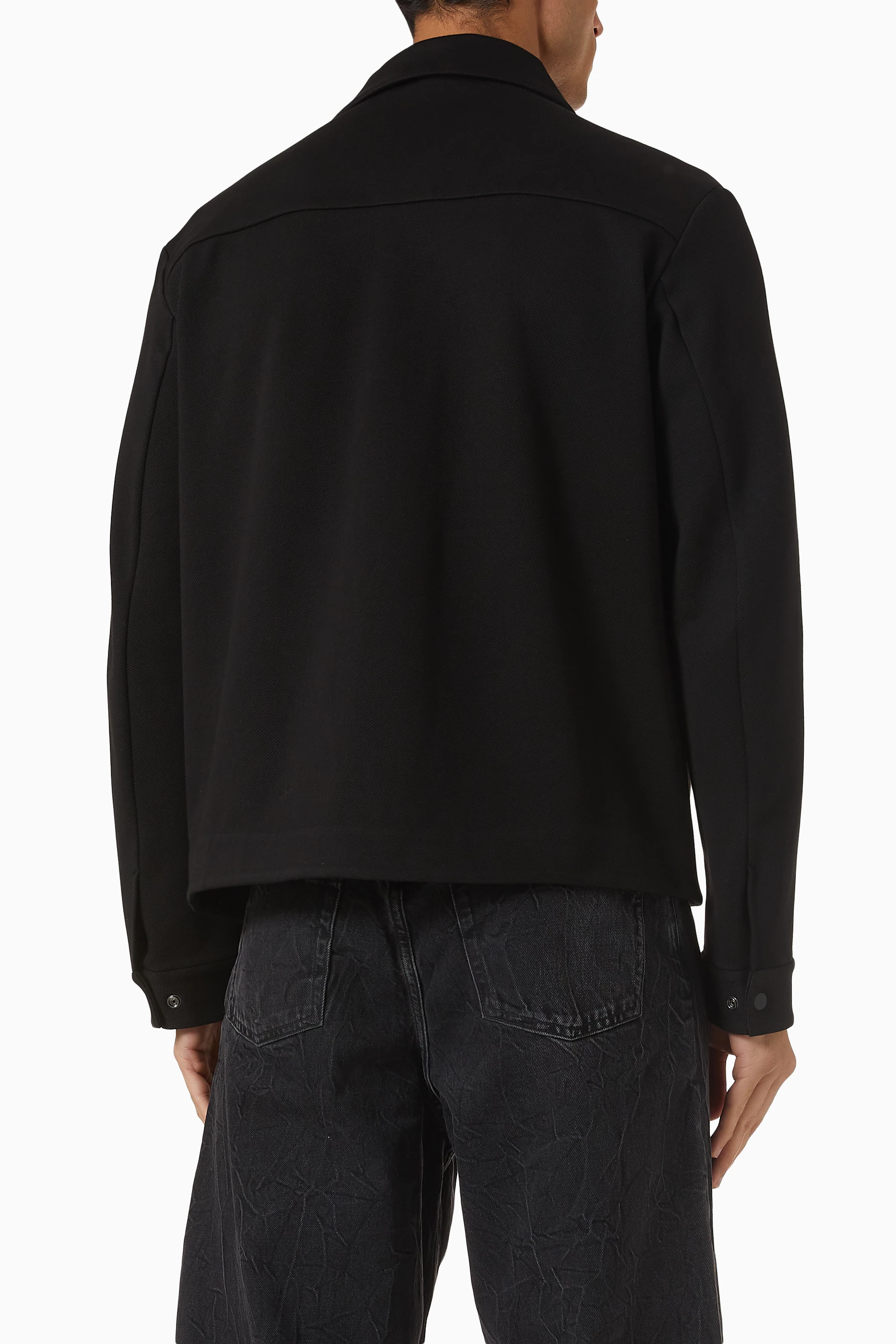 Buy COS Black Jersey-Twill Shirt Jacket For Men Online | Ounass Oman