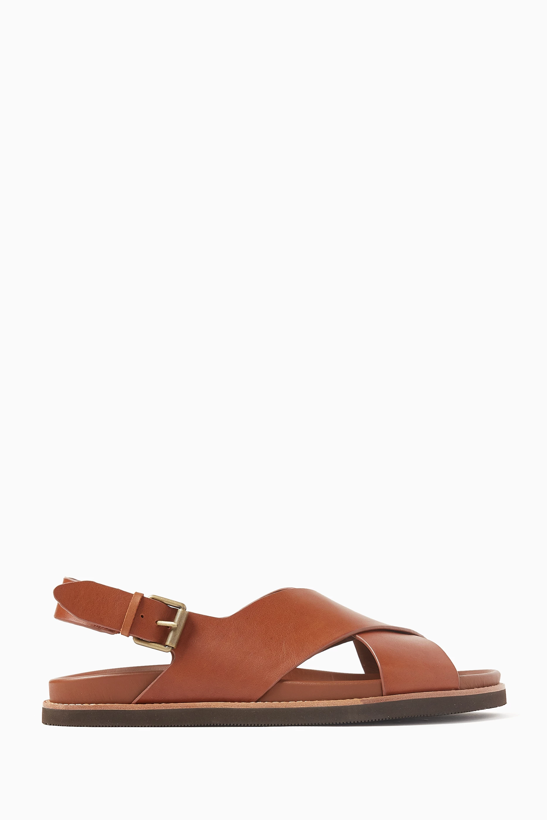 Buy Polo Ralph Lauren Brown Zane Sandals in Leather For Men Online