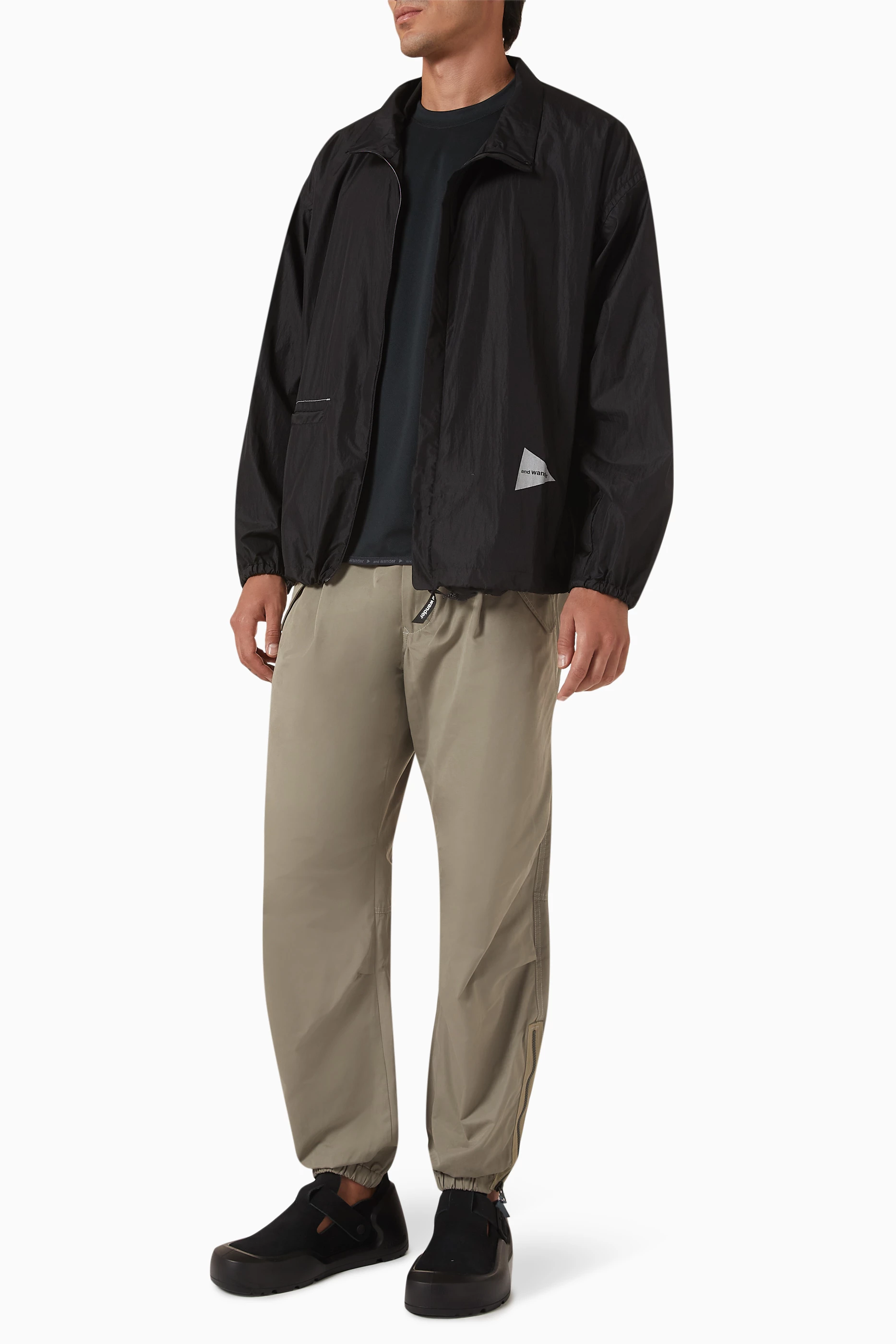 Buy and wander Black Oversized Rip Jacket in Nylon For Men Online