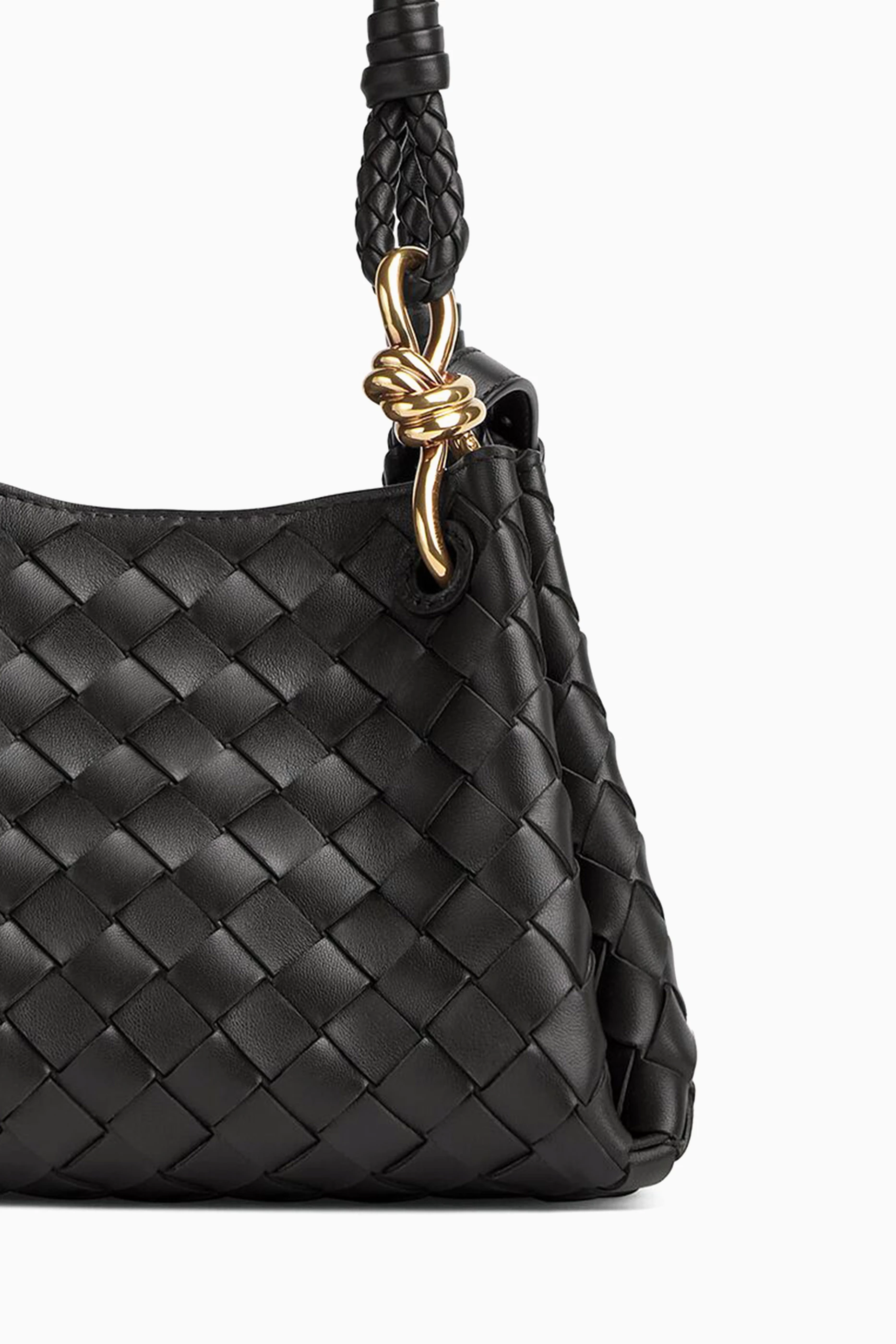 Buy Bottega Veneta Black Small Parachute Bag in Intrecciato