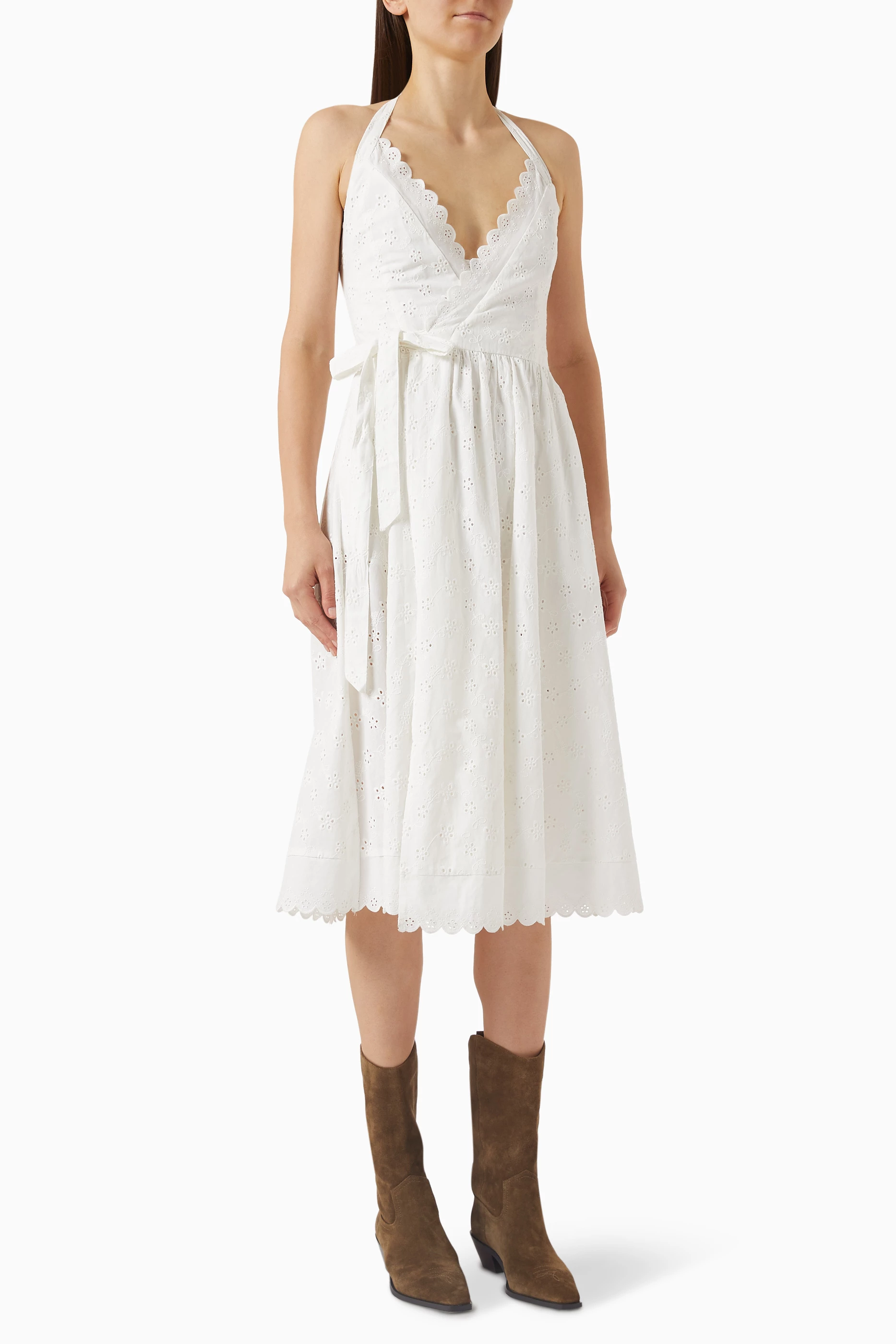 Buy Frankies Bikinis White x BELLA HADID Fort Worth Fairy Midi Dress For  Women Online | Ounass Oman
