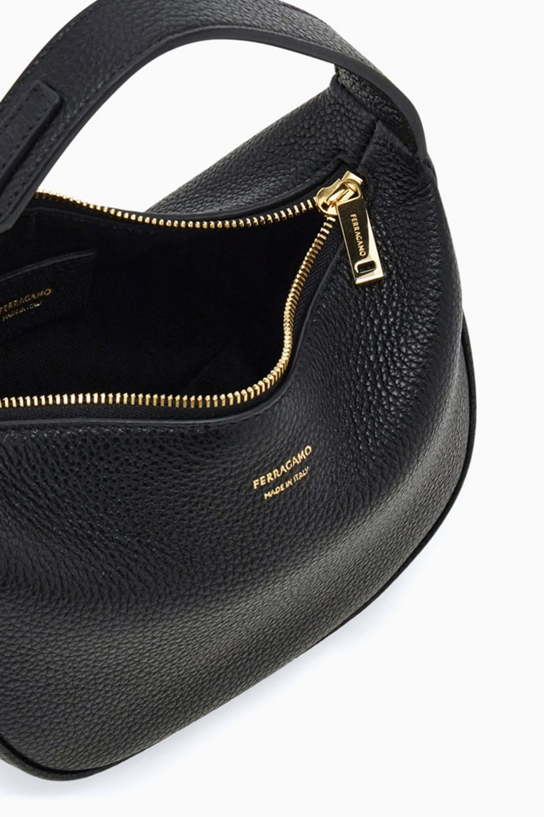 Buy Ferragamo Black XS North-South Hobo Bag in Leather For Women 