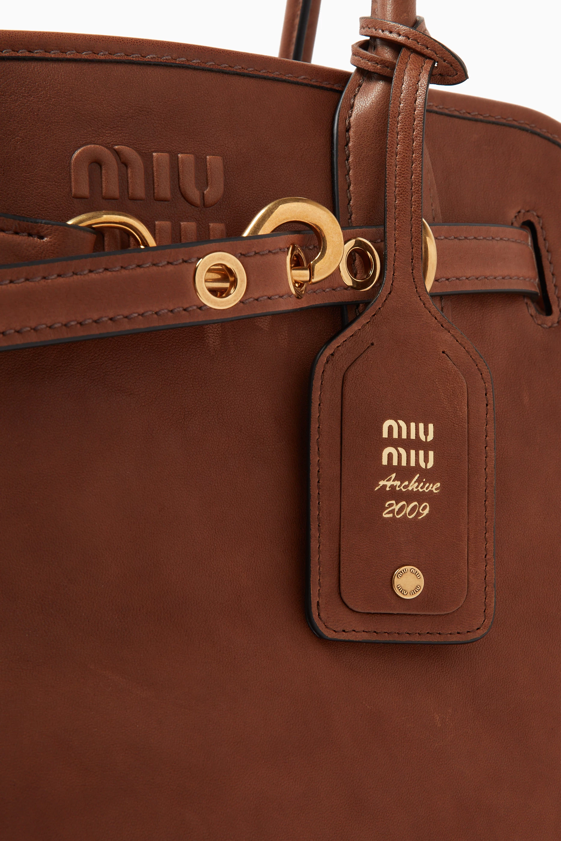 Buy Miu Miu Brown Aventure Shoulder Bag in Nappa Leather For Women